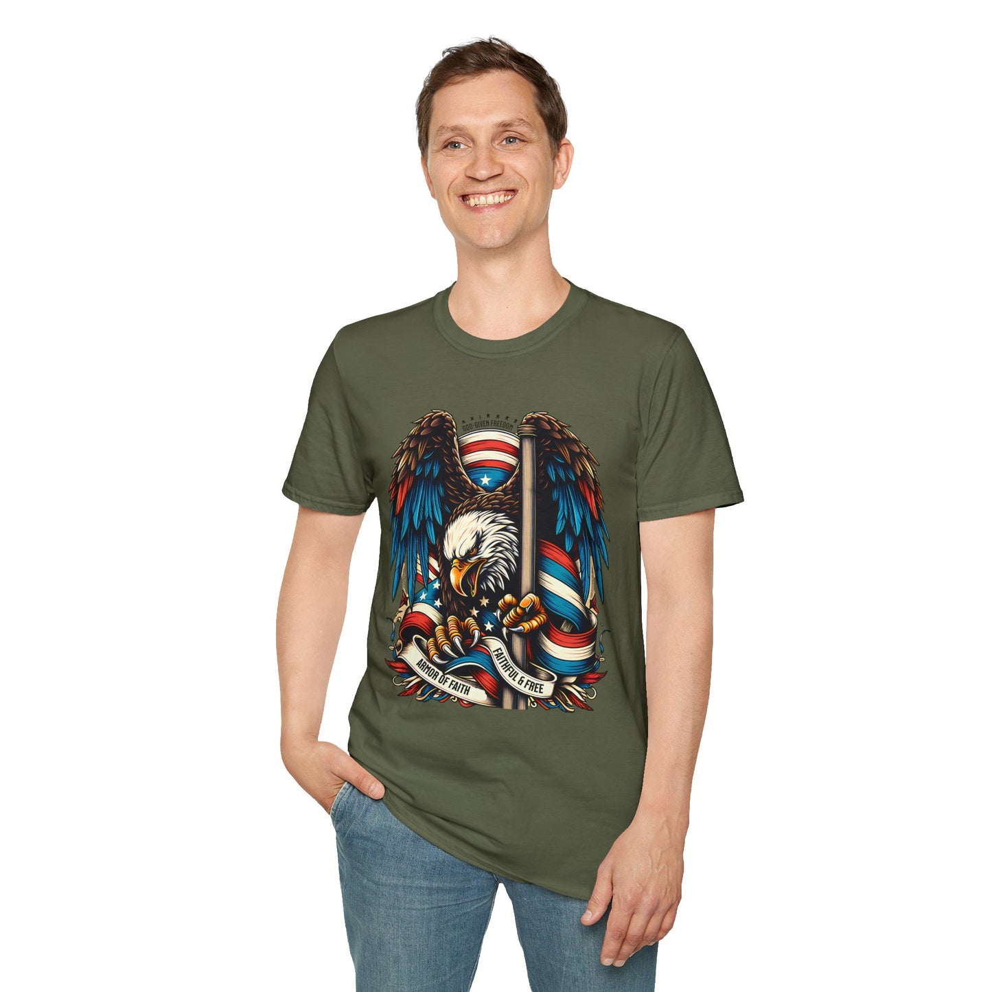 Patriotic Eagle Graphic Unisex T-Shirt