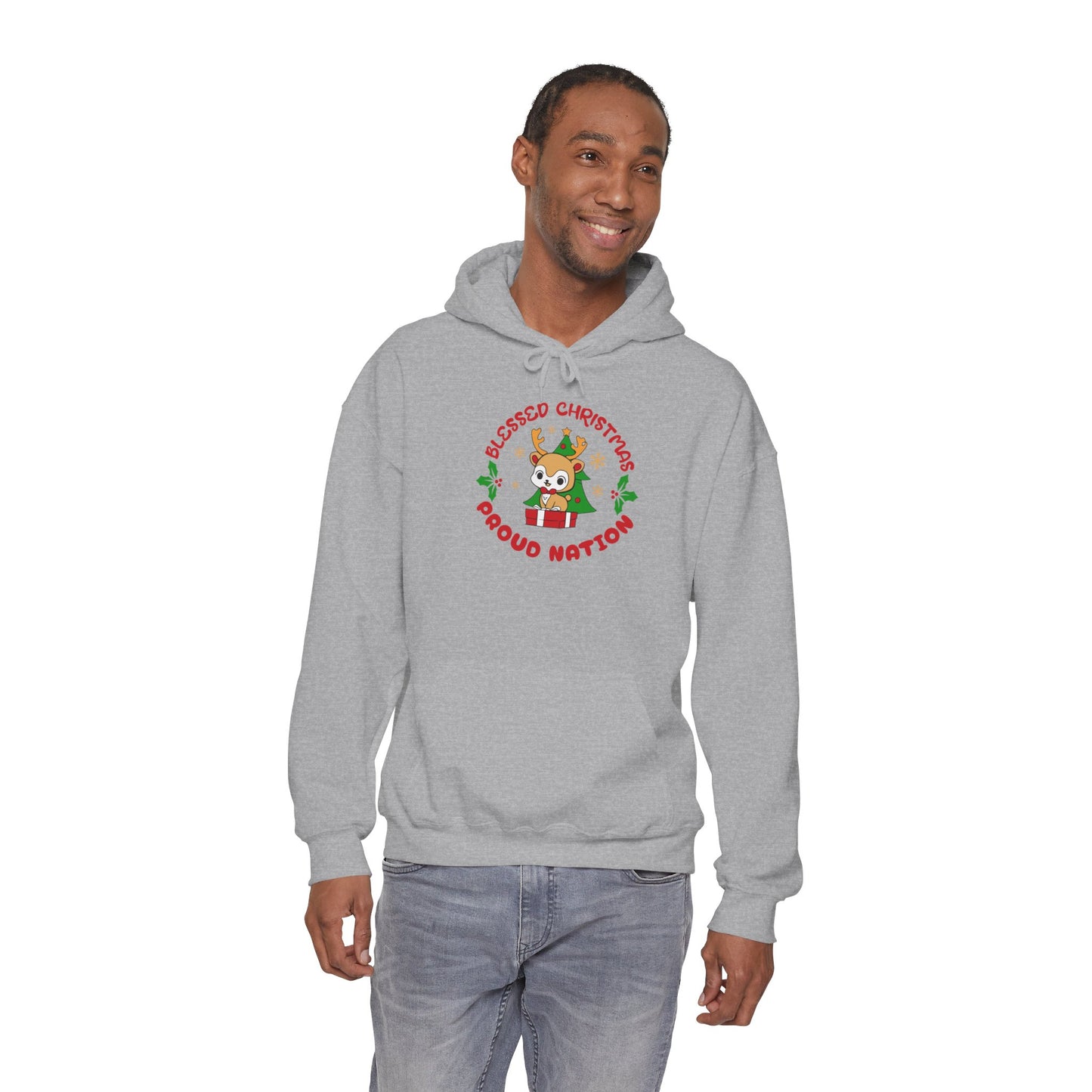 Blessed Christmas Proud Nation Design Unisex Hoodie