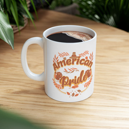 Thanksgiving Ceramic Mug, Holiday Coffee Cup, Autumn Themed