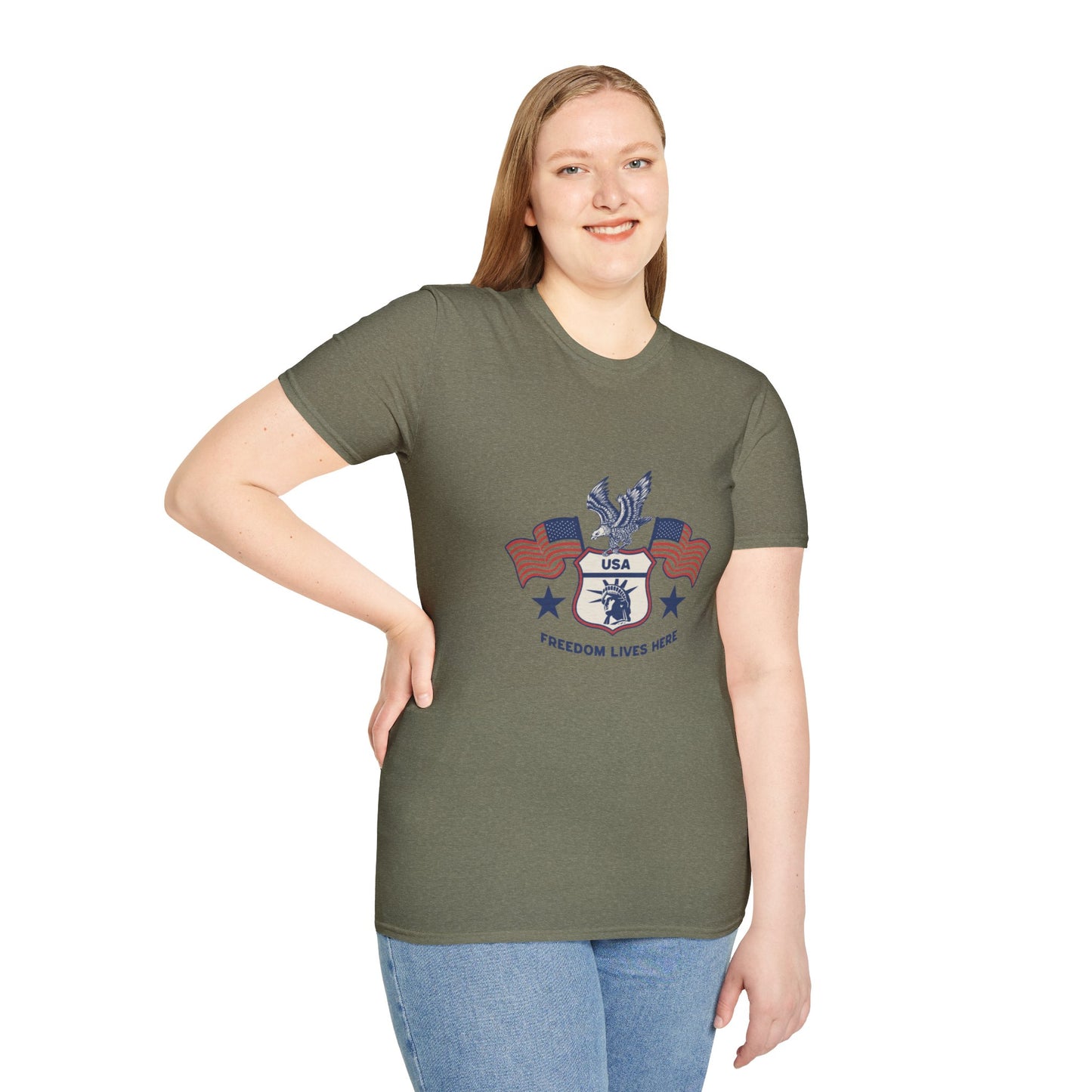 USA Freedom Lives Here Patriotic Unisex Shirt