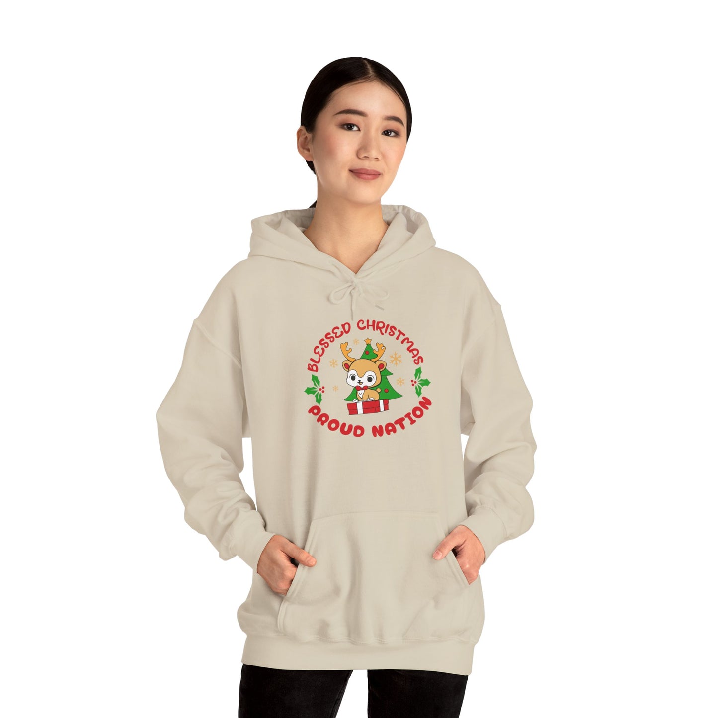 Blessed Christmas Proud Nation Design Unisex Hoodie