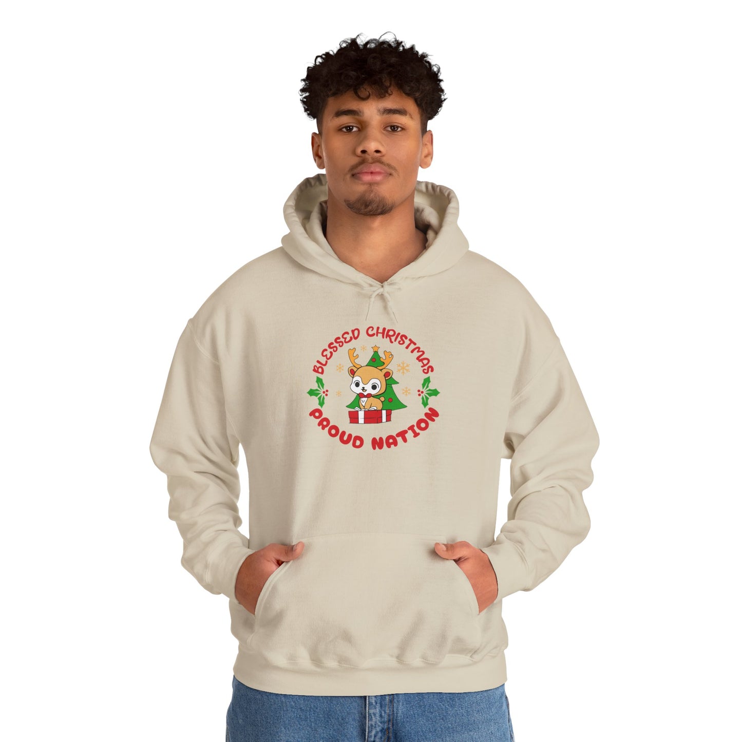 Blessed Christmas Proud Nation Design Unisex Hoodie