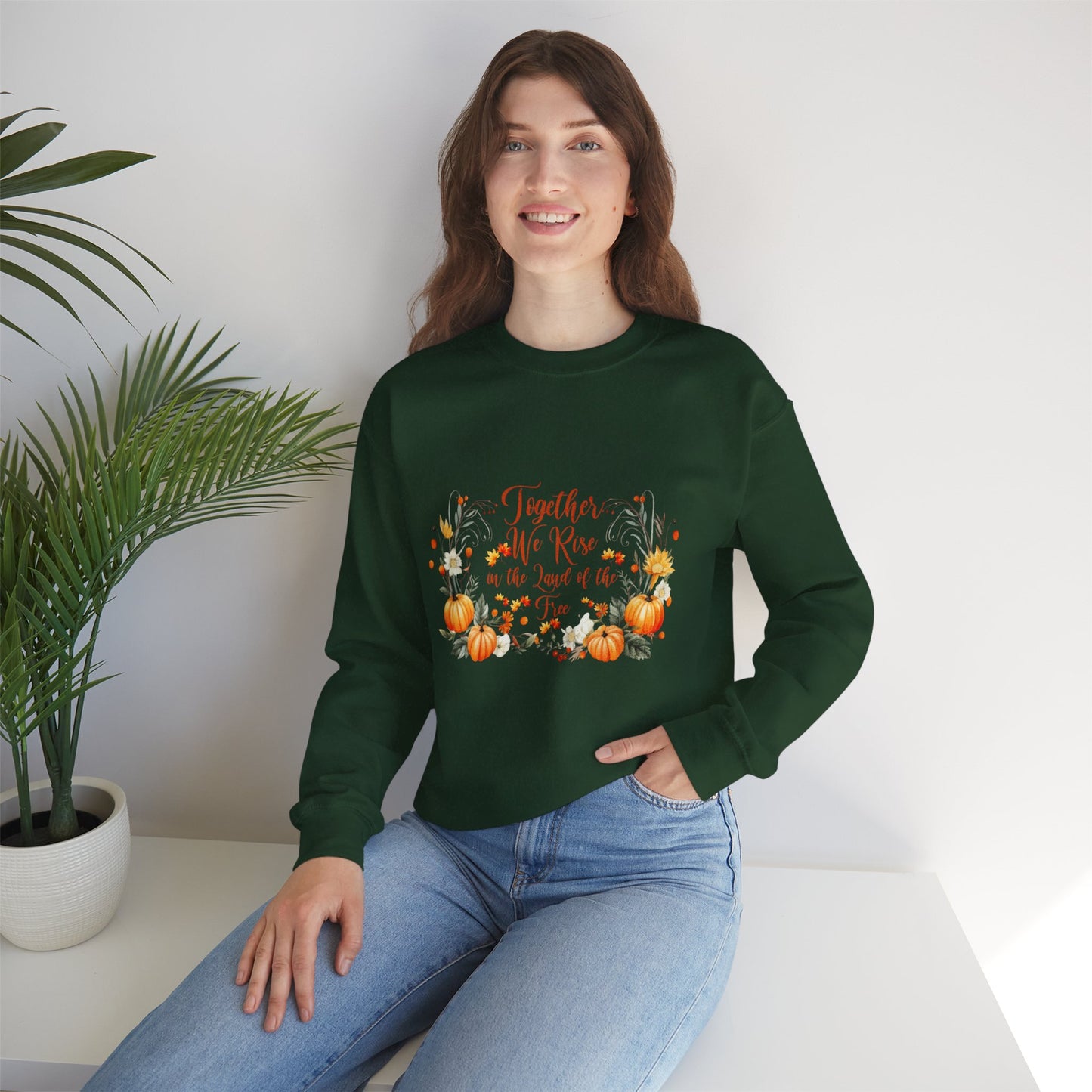 Fall Themed Unisex Sweatshirt - Together We Rise