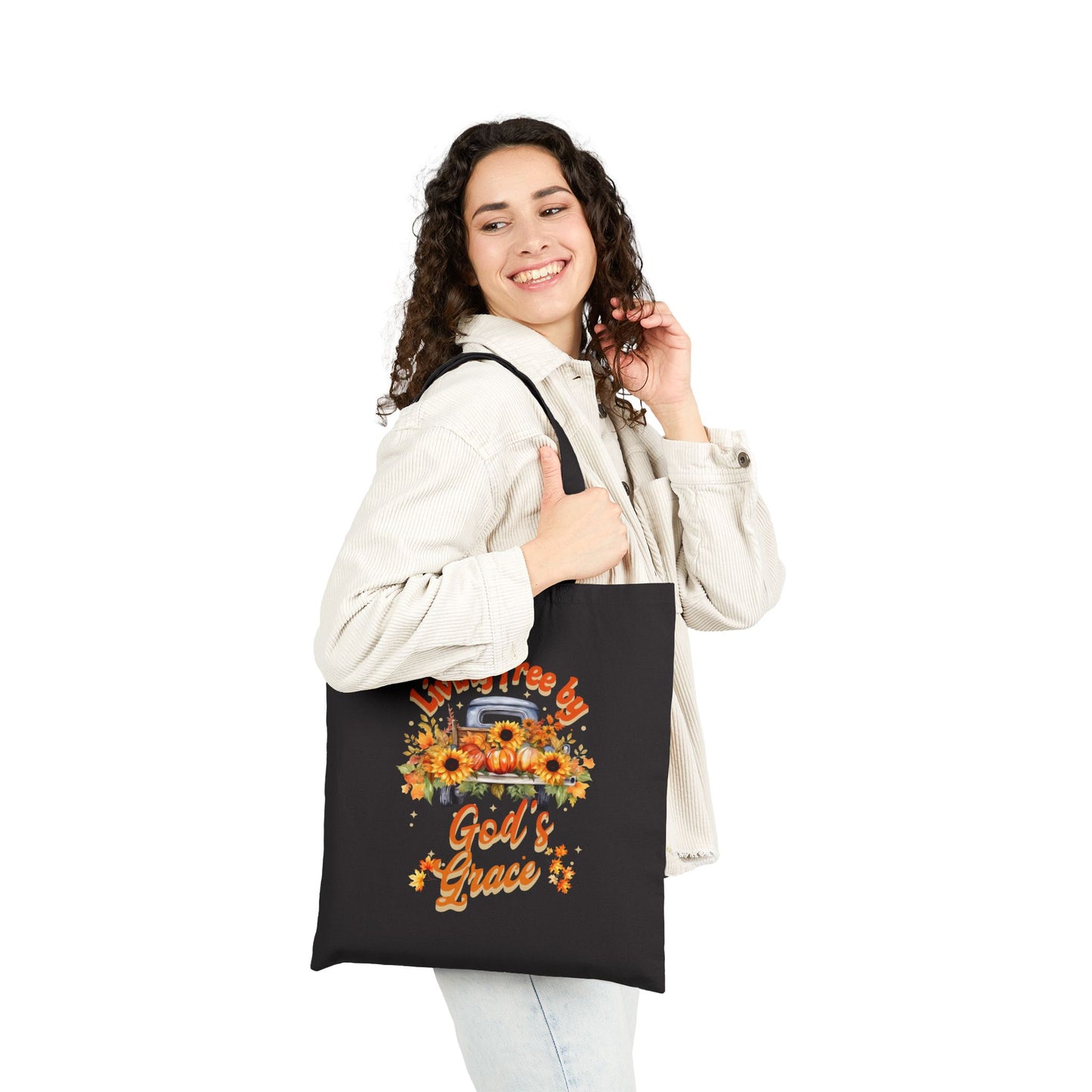 Autumn Themed God's Grace Floral Tote Bag