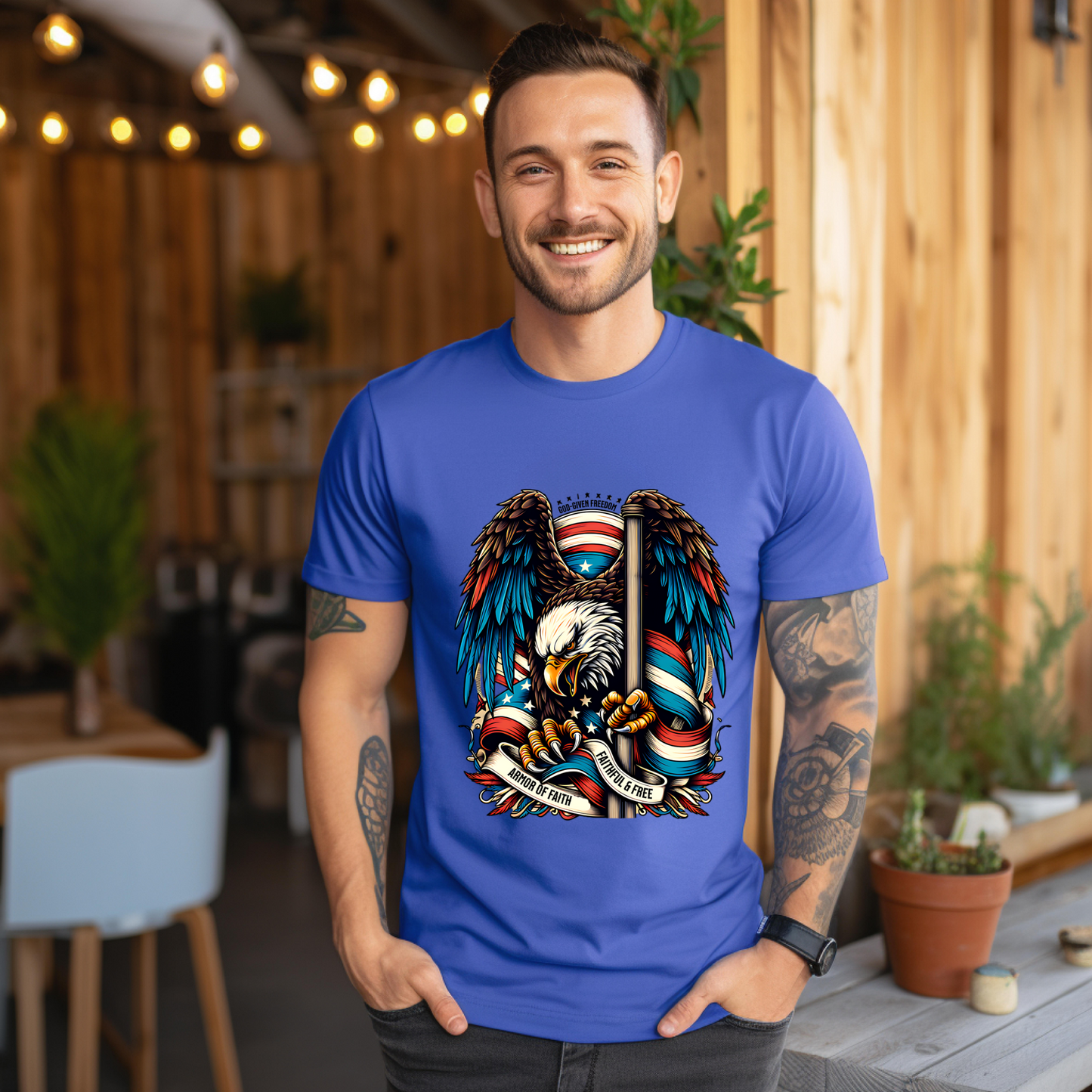 Patriotic Eagle Graphic Unisex T-Shirt