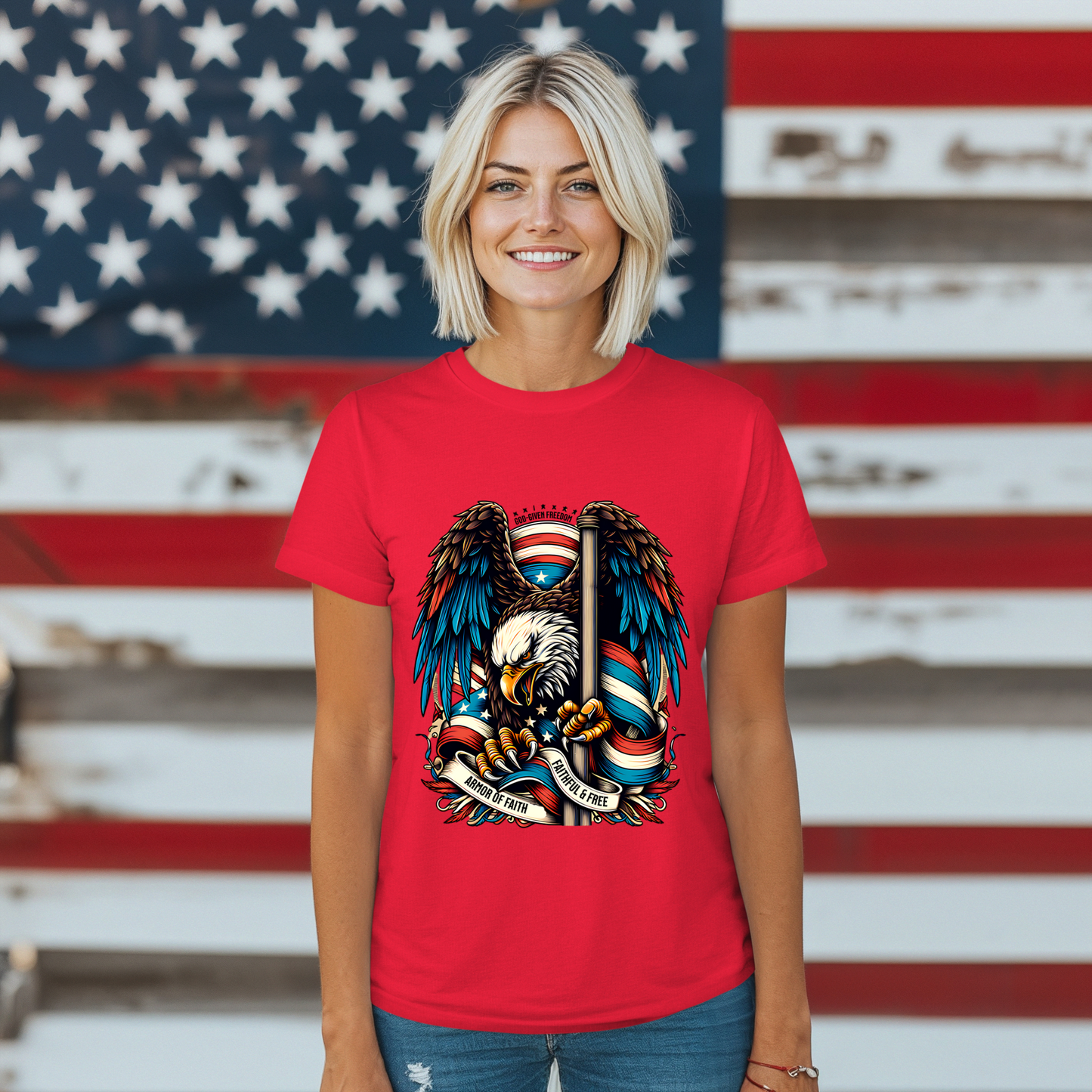 Patriotic Eagle Graphic Unisex T-Shirt