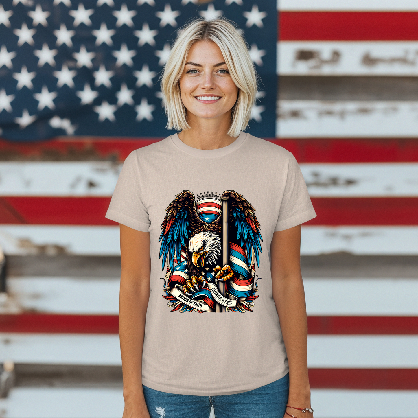 Patriotic Eagle Graphic Unisex T-Shirt