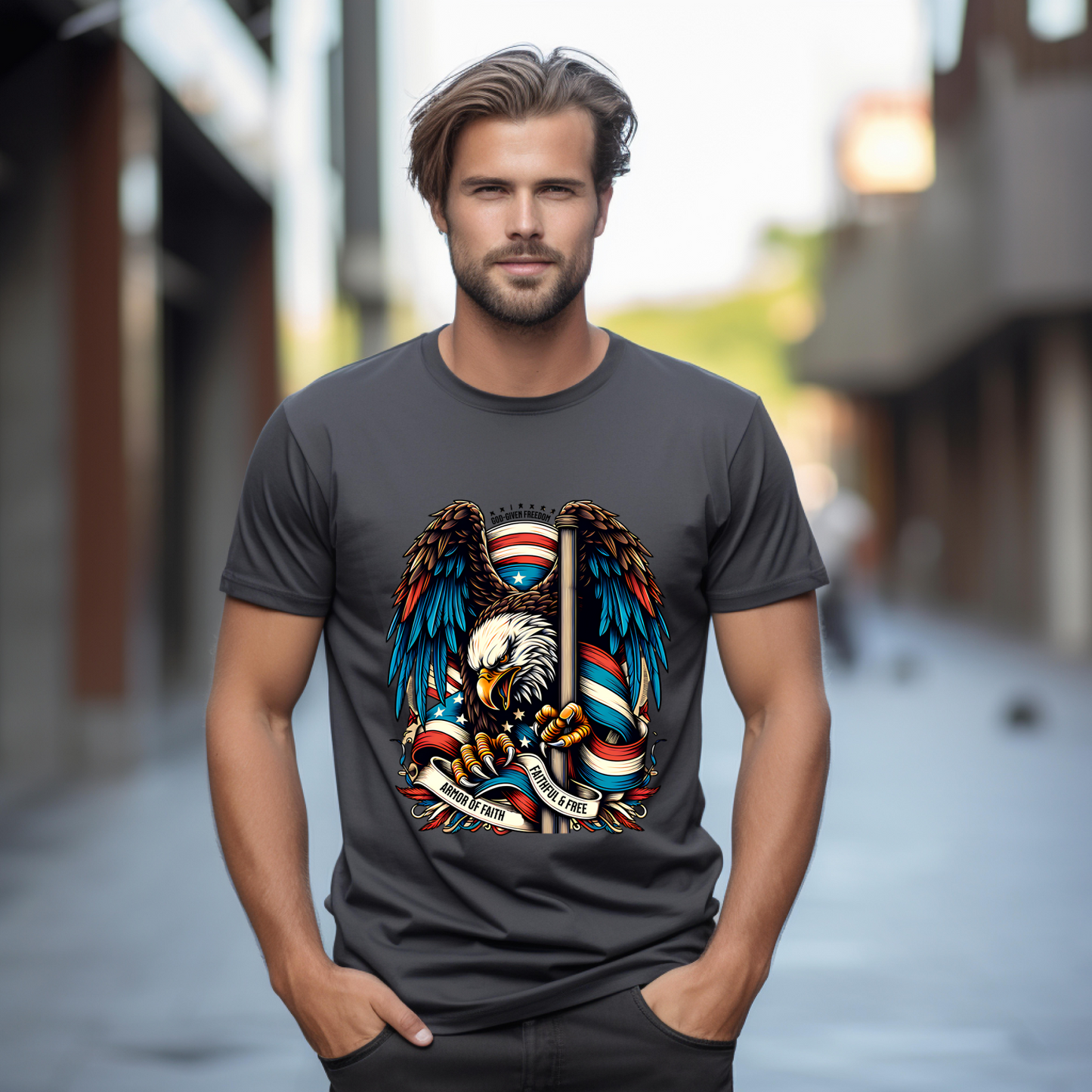 Patriotic Eagle Graphic Unisex T-Shirt