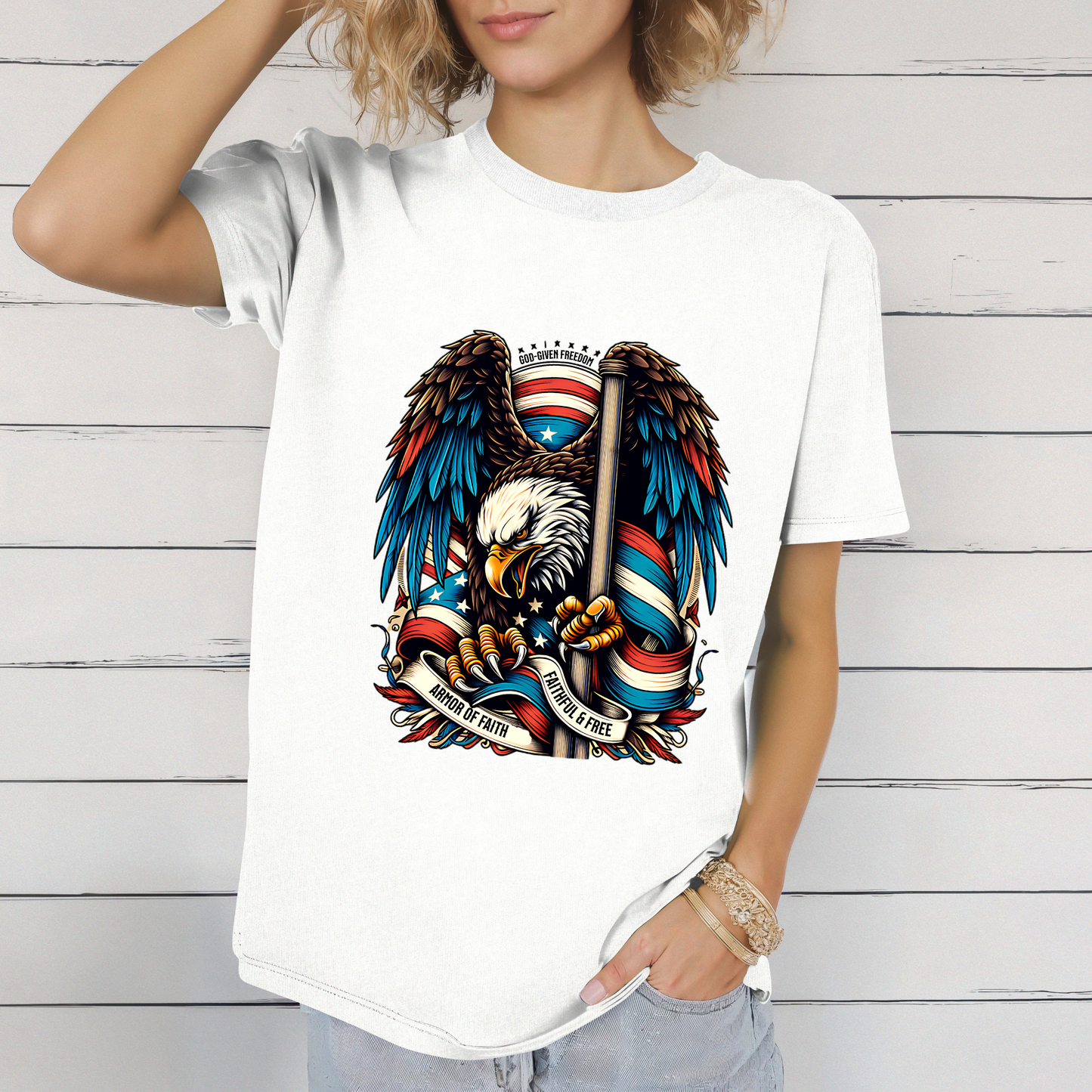 Patriotic Eagle Graphic Unisex T-Shirt