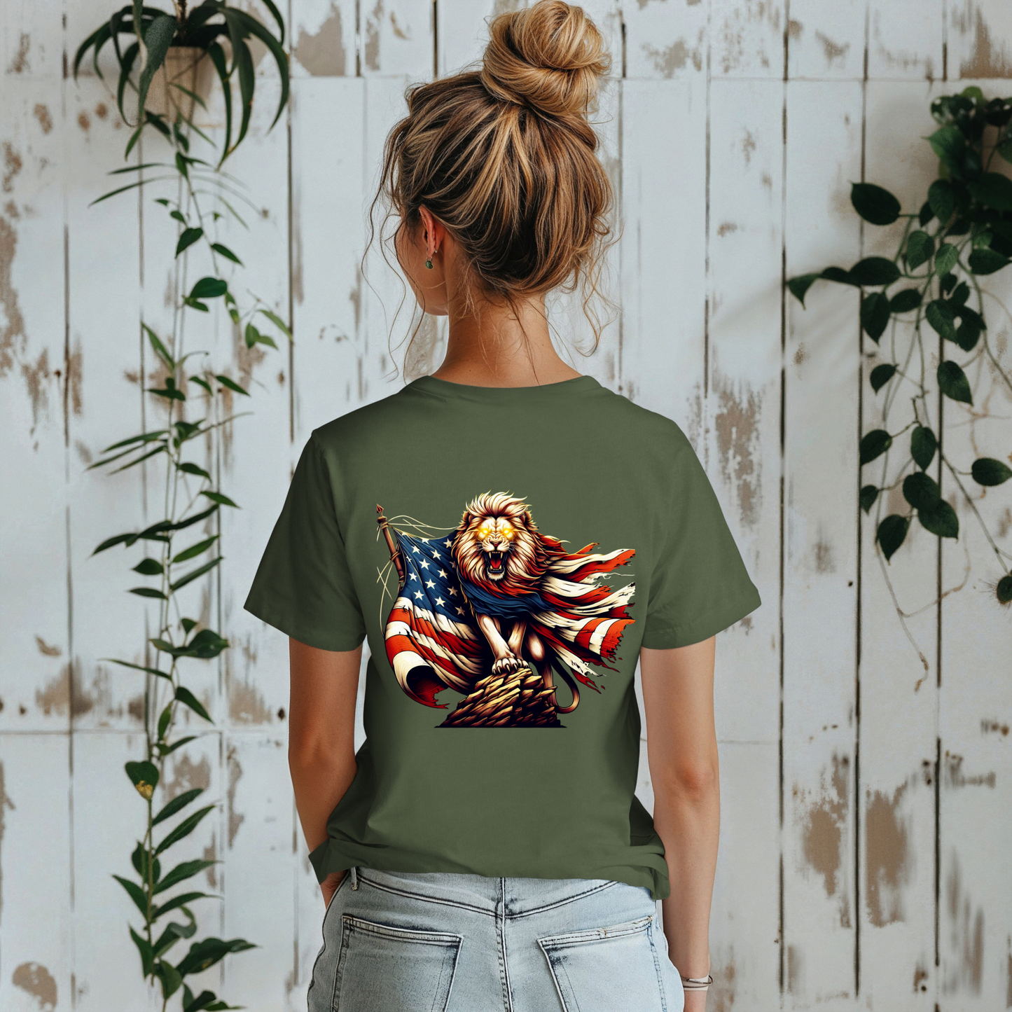 Lion of Judah USA Flag Unisex T-Shirt