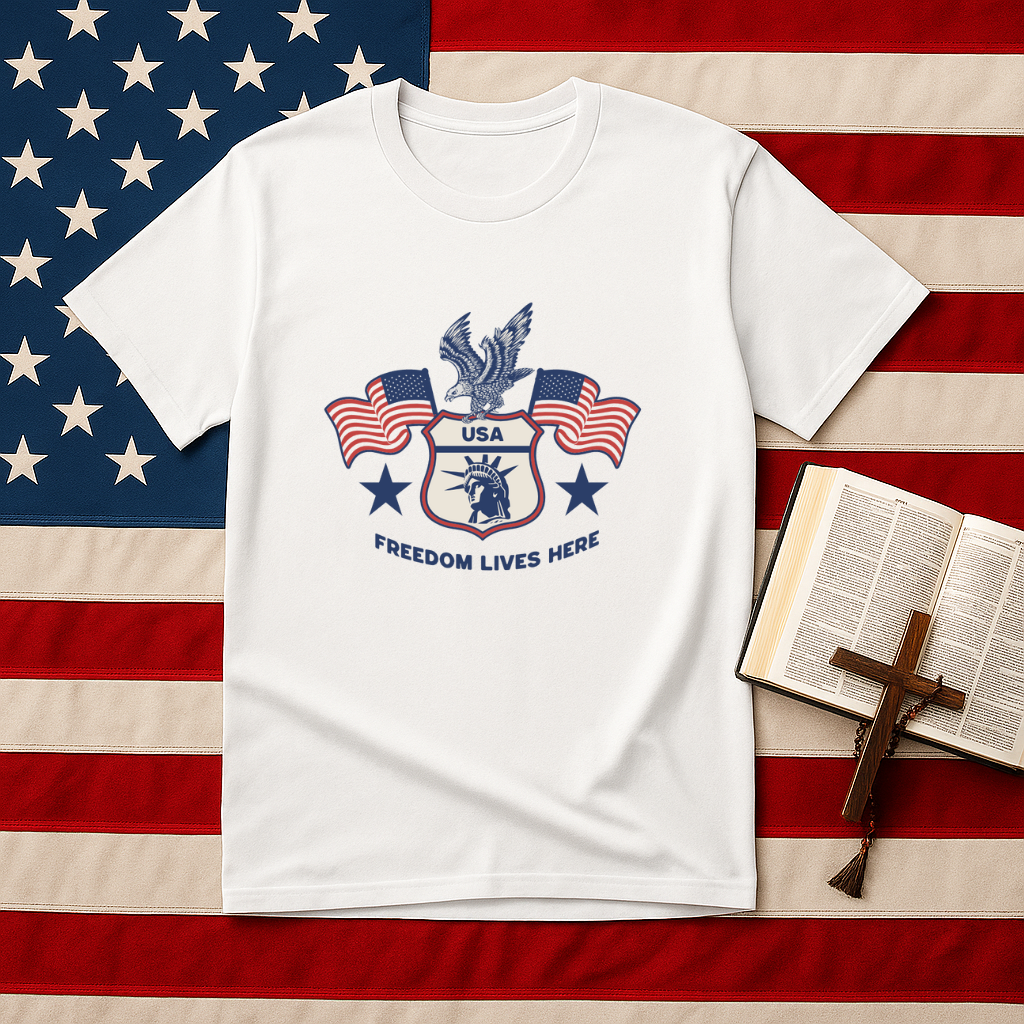 USA Freedom Lives Here Patriotic Unisex Shirt
