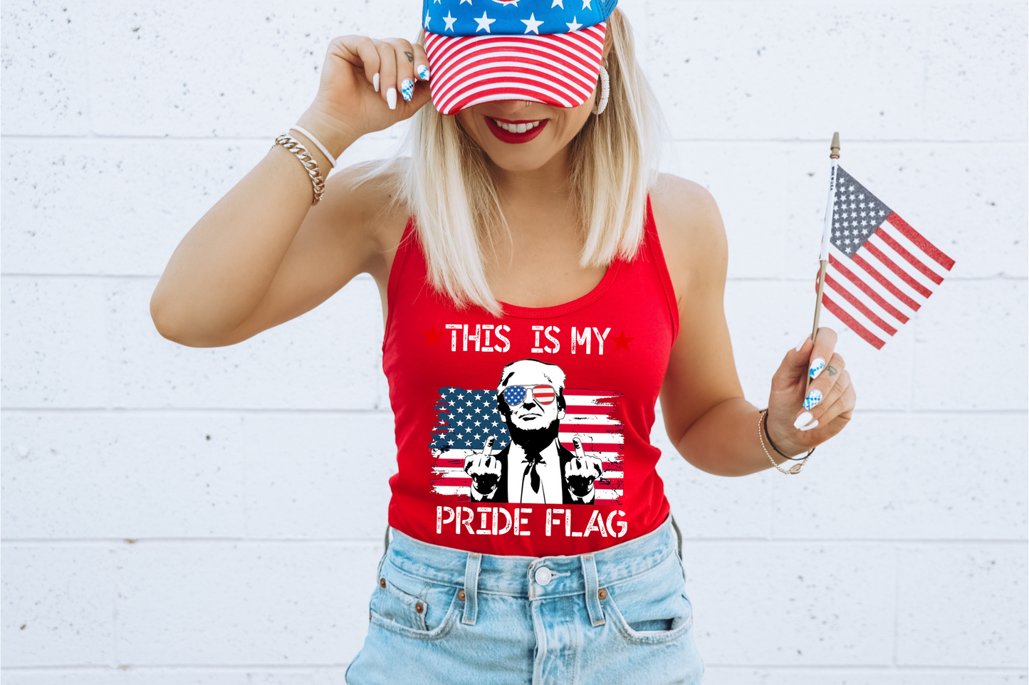 Trump This Is My Pride Flag Women's Racerback Top tank