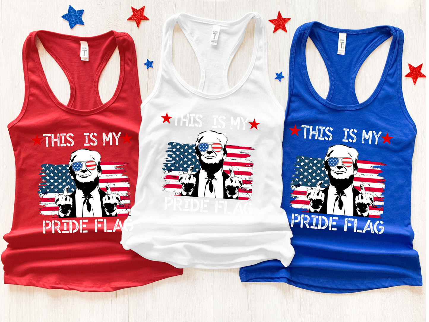 Trump This Is My Pride Flag Women's Racerback Top tank