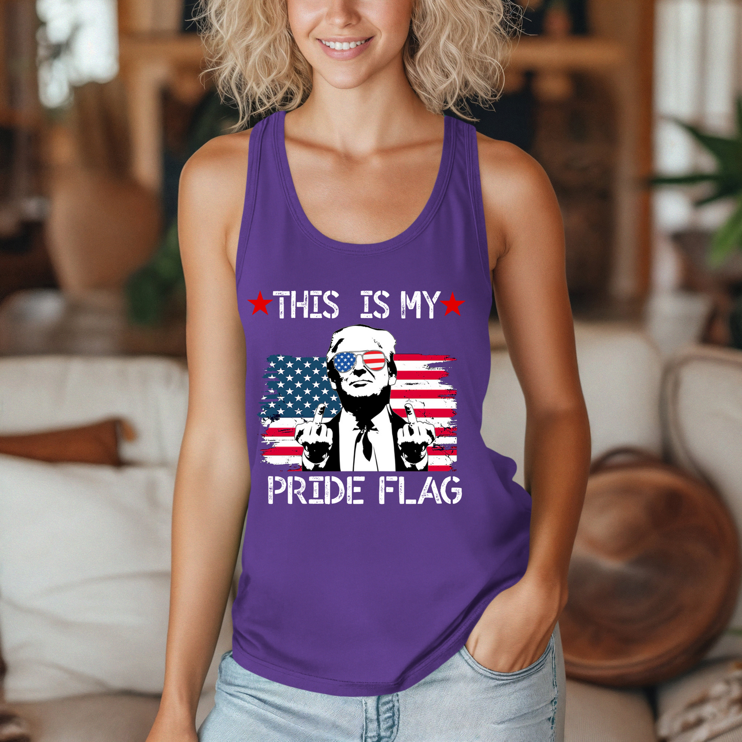 Trump This Is My Pride Flag Women's Racerback Top tank