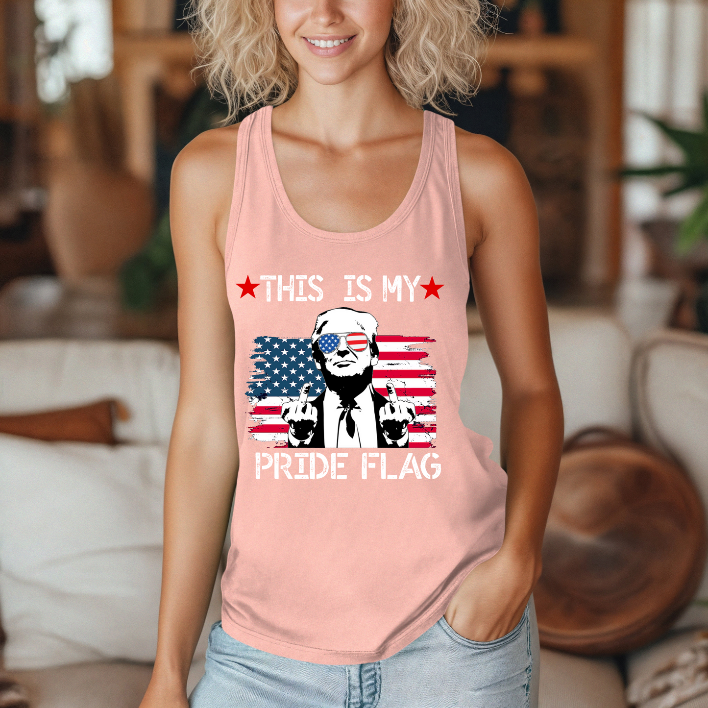 Trump This Is My Pride Flag Women's Racerback Top tank