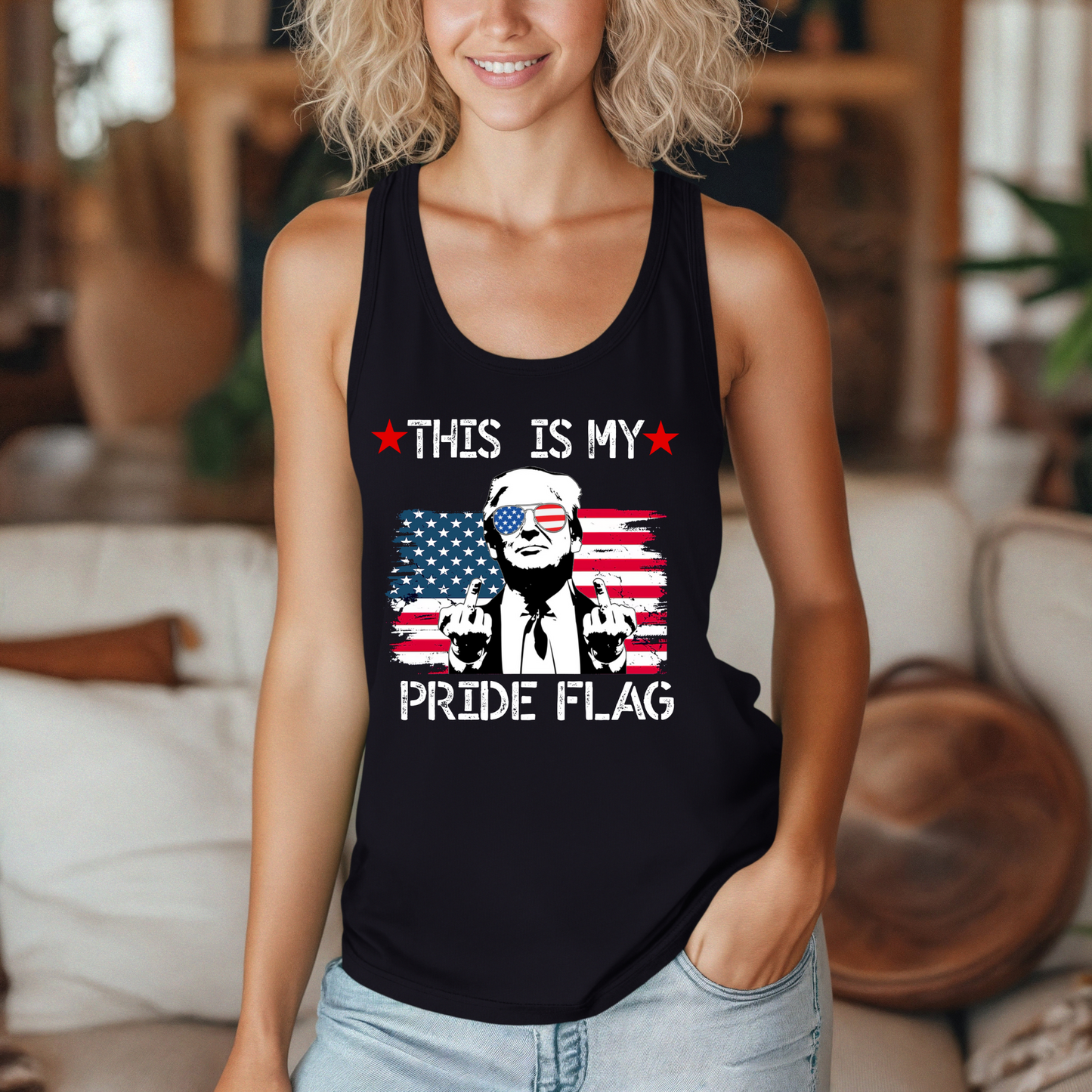 Trump This Is My Pride Flag Women's Racerback Top tank