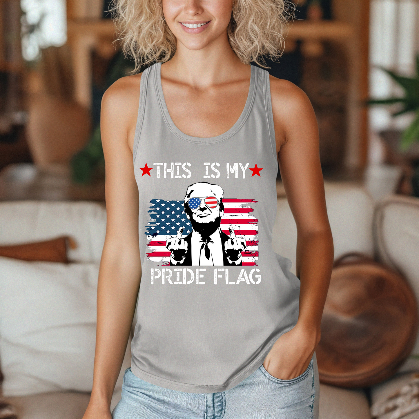 Trump This Is My Pride Flag Women's Racerback Top tank