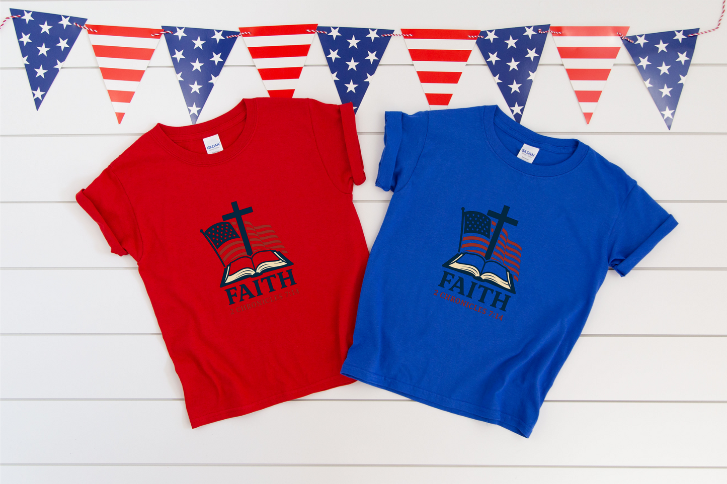 Faith & Freedom 2 Chronicles 7:14 Inspired Christian Kids Shirt