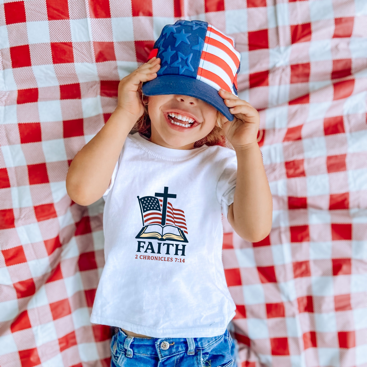 Faith & Freedom 2 Chronicles 7:14 Inspired Christian Kids Shirt
