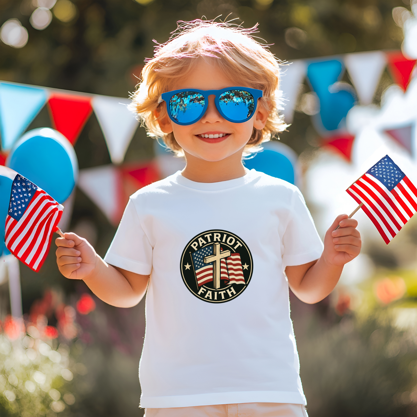 Patriotic Kids Tee - Faith & Freedom Everyday Wear