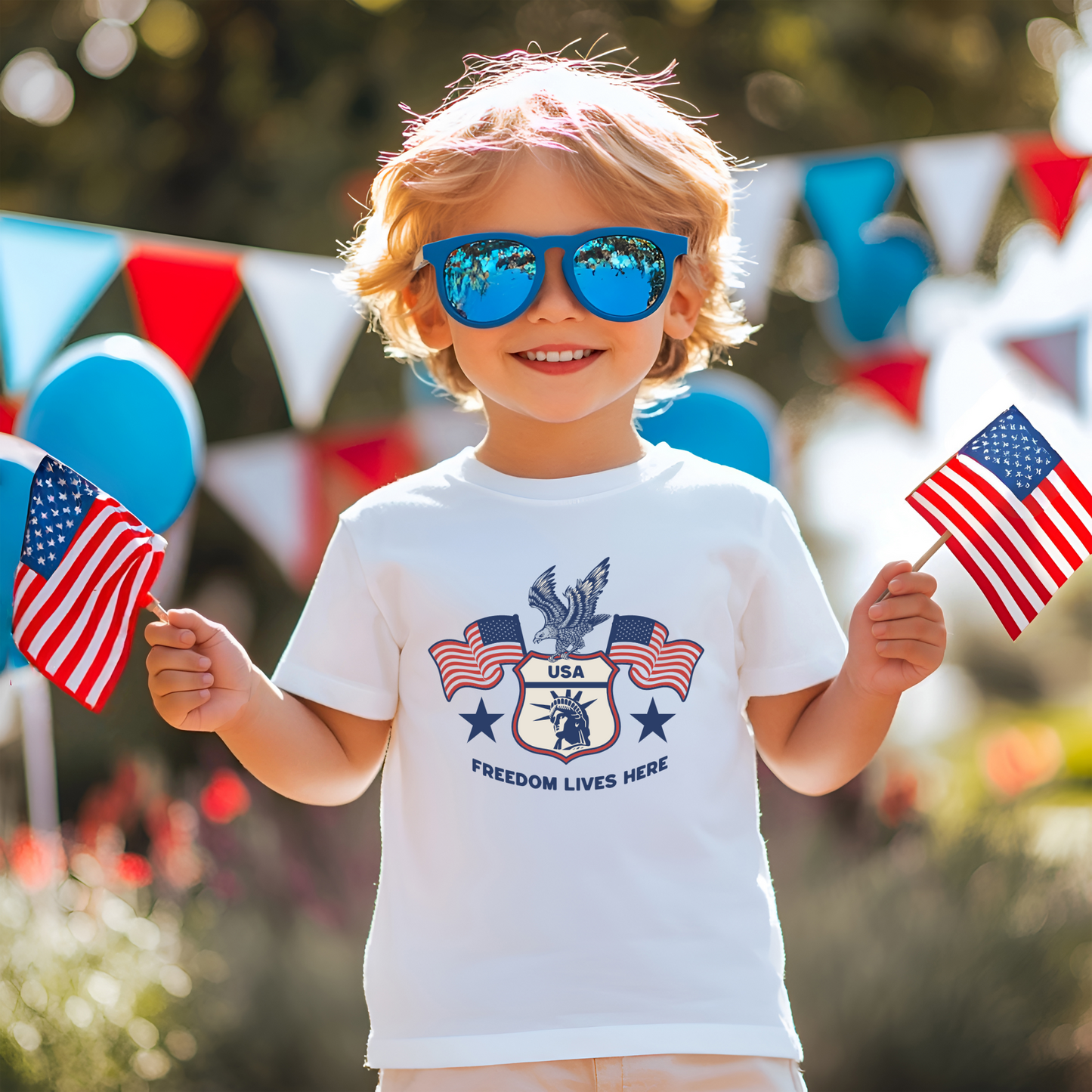 Freedom Lives Here Kids Tee for Boys and Girls