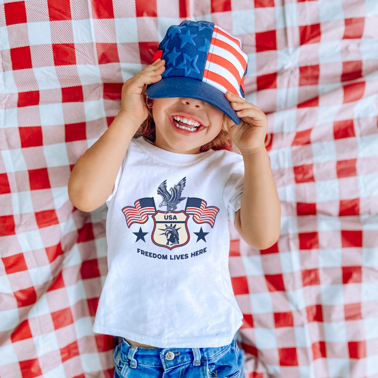 Freedom Lives Here Kids Tee for Boys and Girls