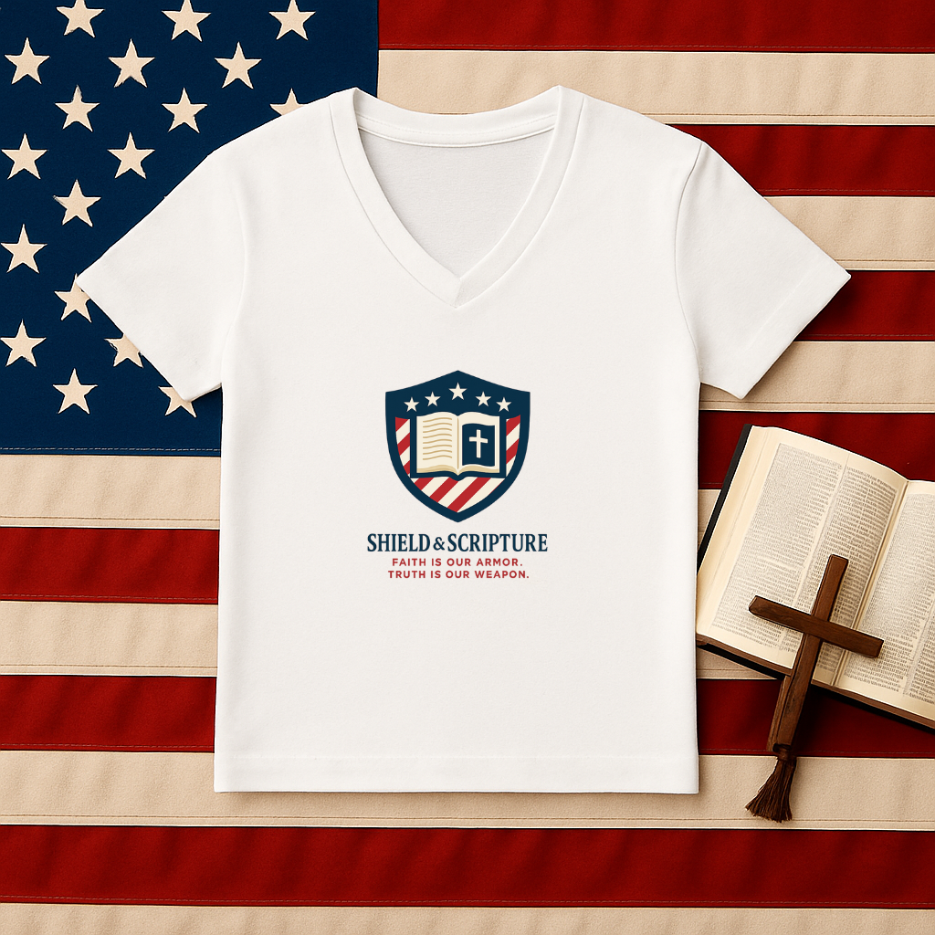 Shield and Scripture Unisex V-Neck Tee