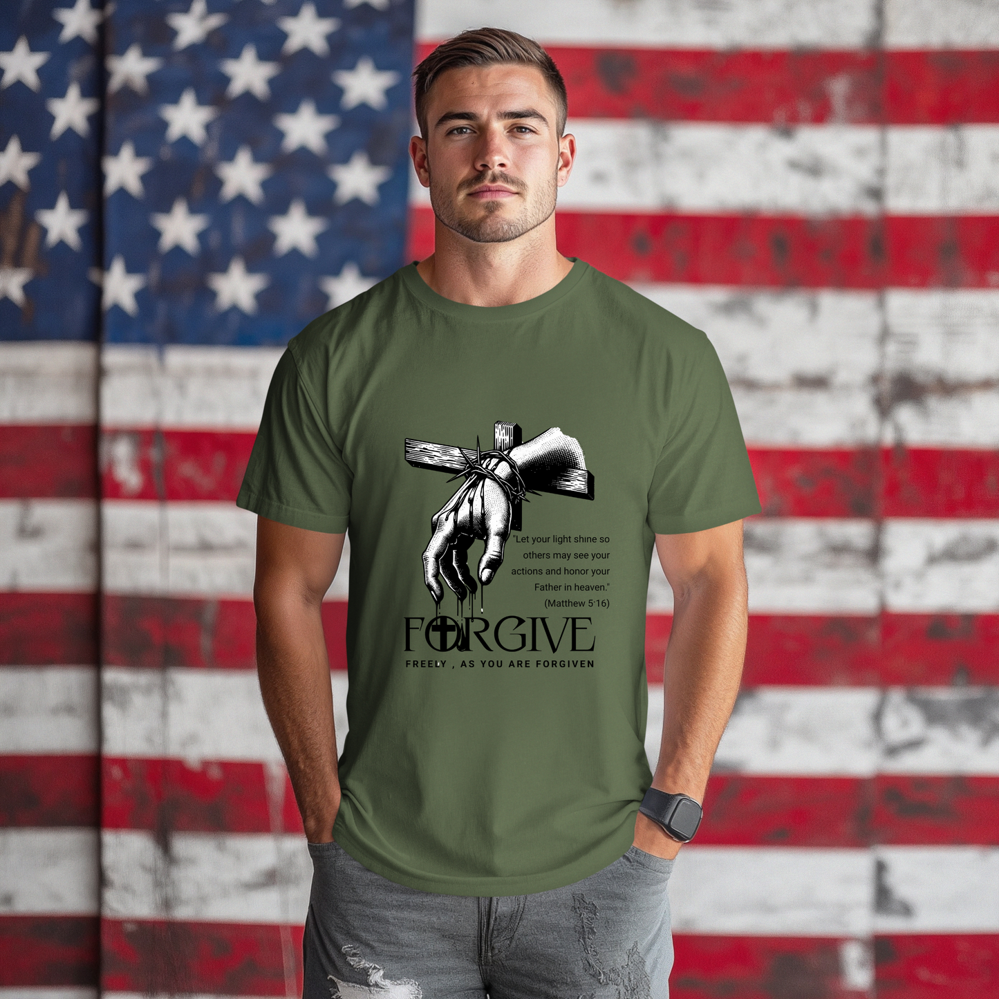 Forgive Matthew 5:16 Inspired Graphic Unisex T-Shirt