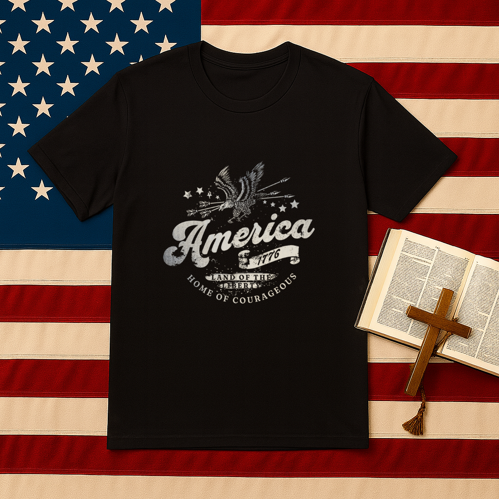 America Eagle 1776 Home of Courageous Unisex T-Shirt