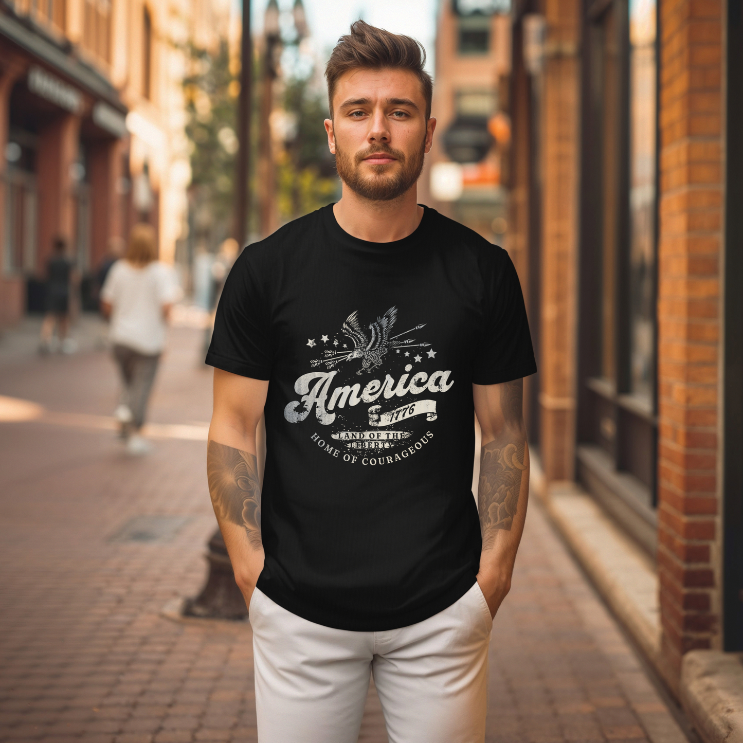 America Eagle 1776 Home of Courageous Unisex T-Shirt