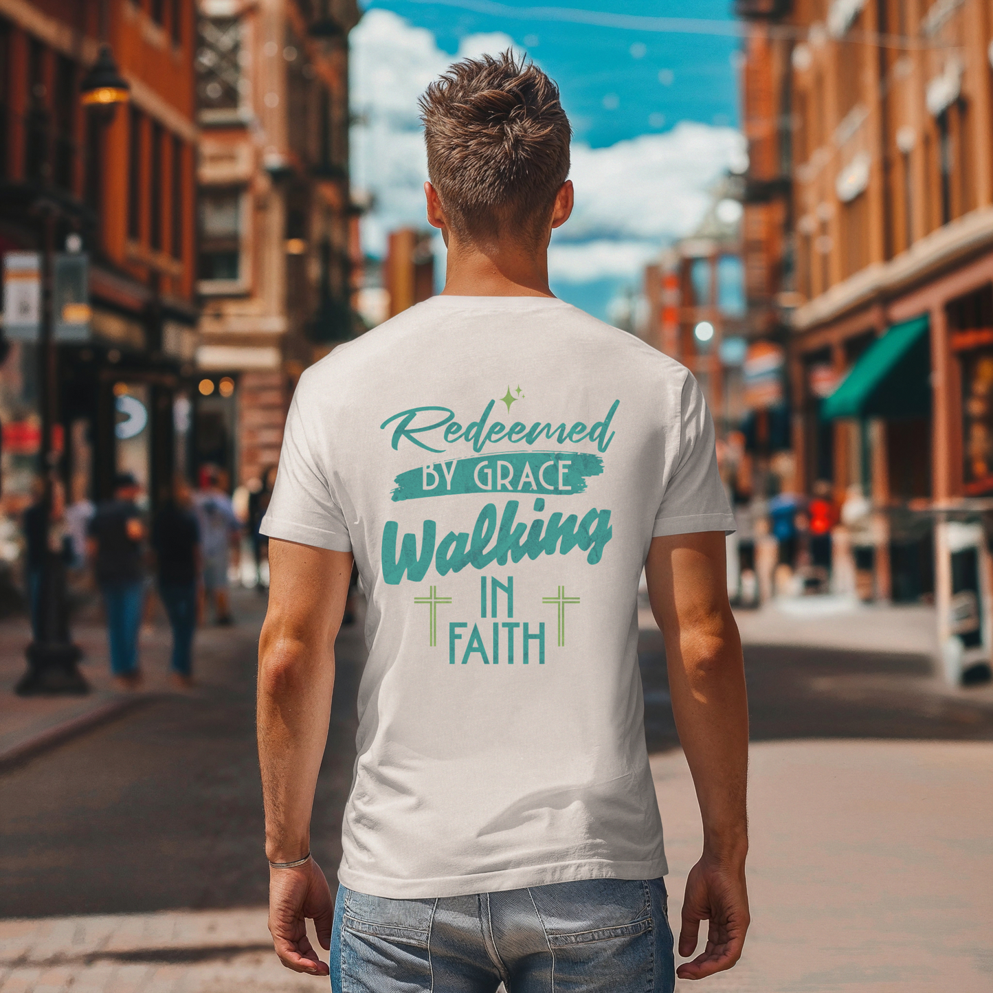 Redeemed by Grace Shirt Faith-Inspired Unisex Soft style T-Shirt