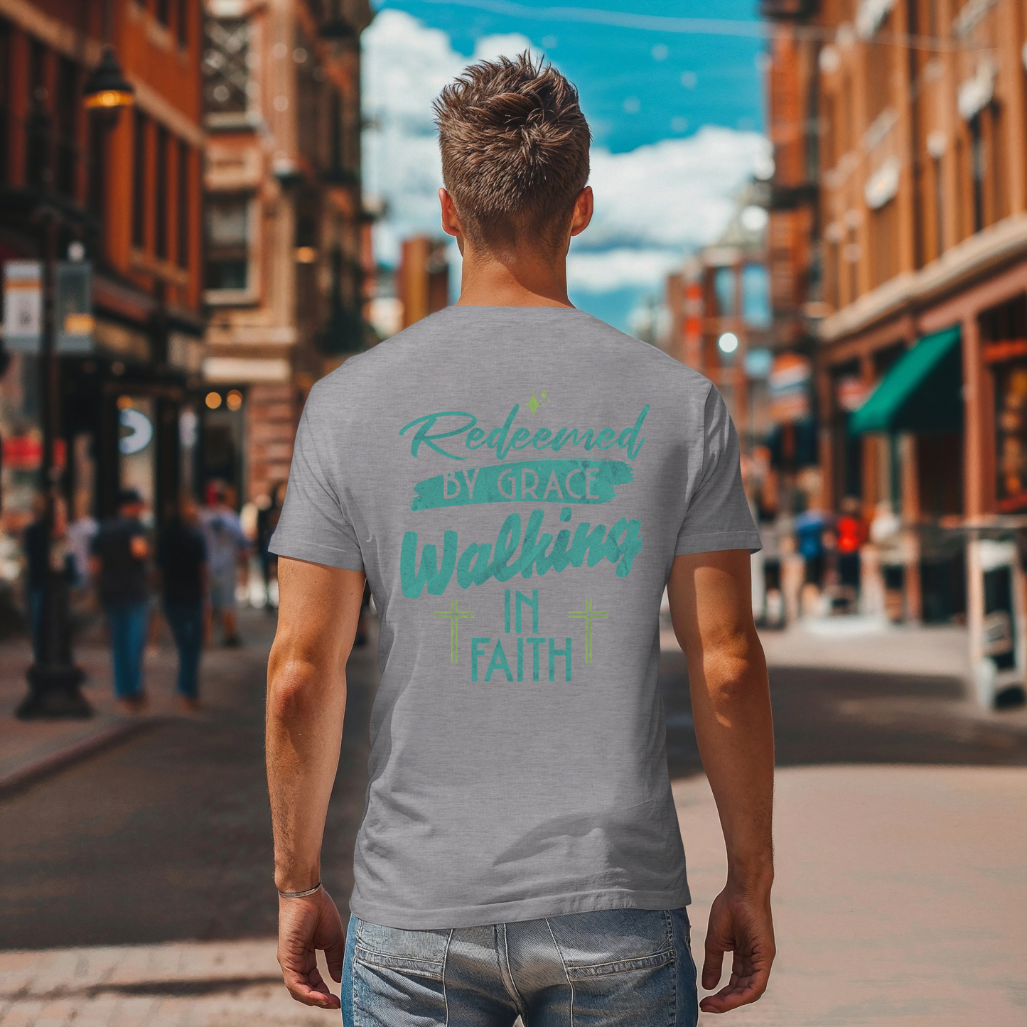 Redeemed by Grace Shirt Faith-Inspired Unisex Soft style T-Shirt