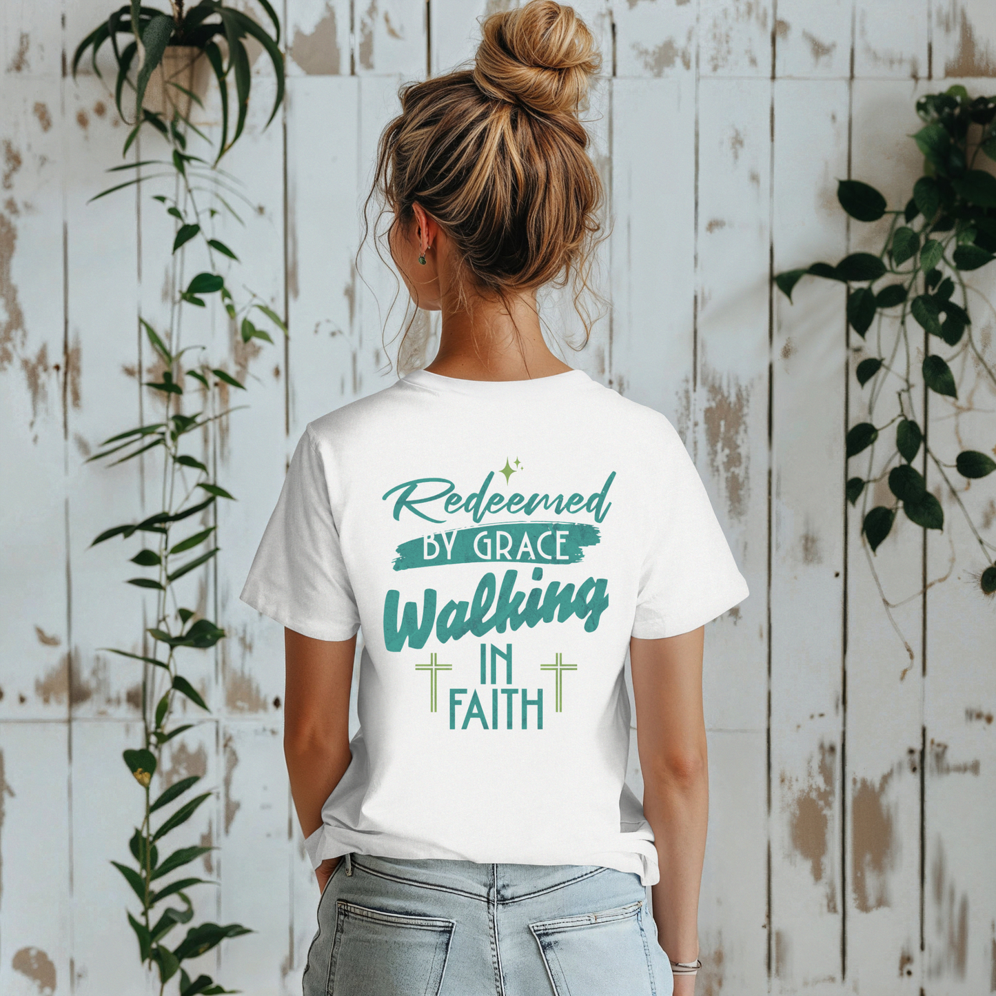 Redeemed by Grace Shirt Faith-Inspired Unisex Soft style T-Shirt