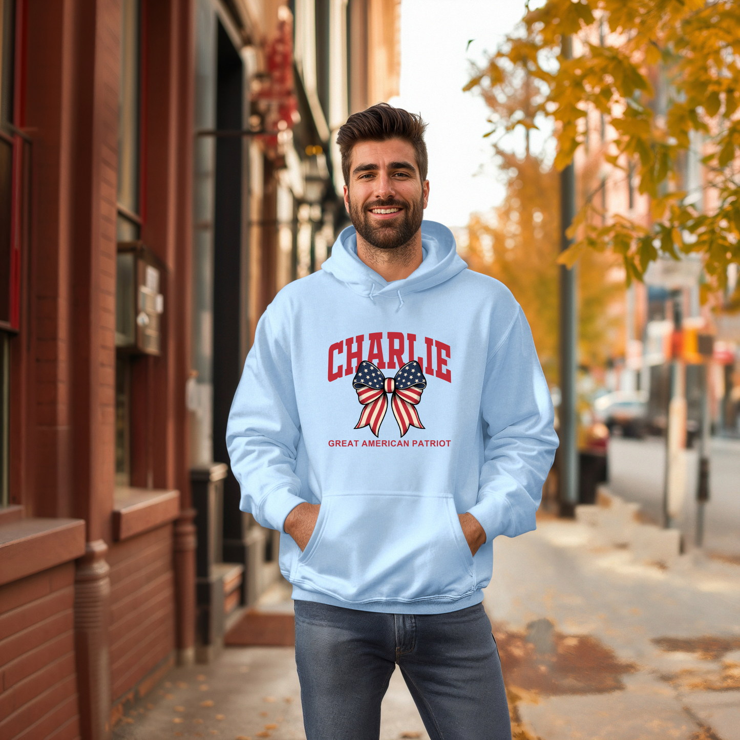 Charlie Kirk Great American Patriot Themed Unisex Hoodie