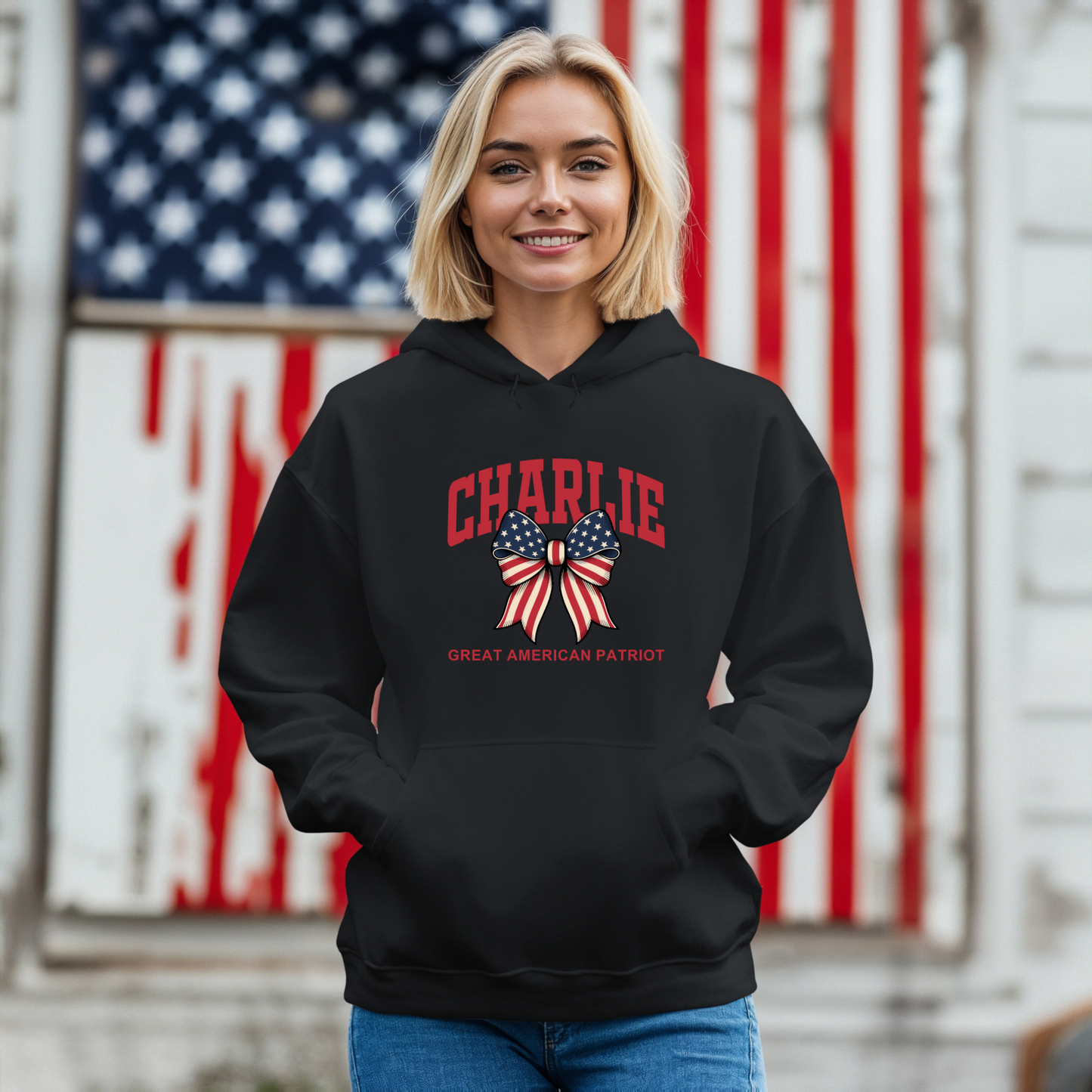 Charlie Kirk Great American Patriot Themed Unisex Hoodie