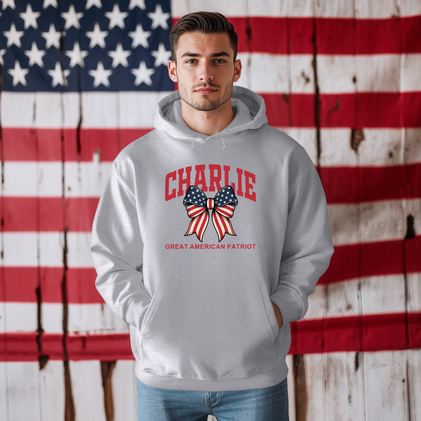 Charlie Kirk Great American Patriot Themed Unisex Hoodie