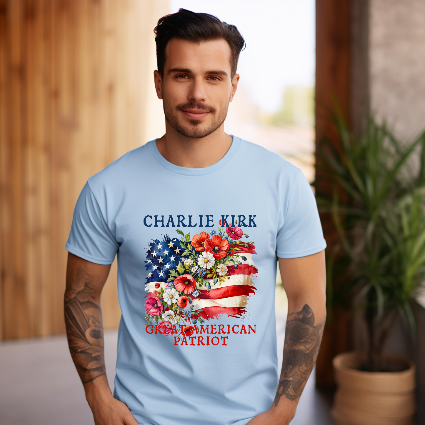 Patriotic Graphic T-Shirt, Charlie Kirk American Pride Unisex Tee