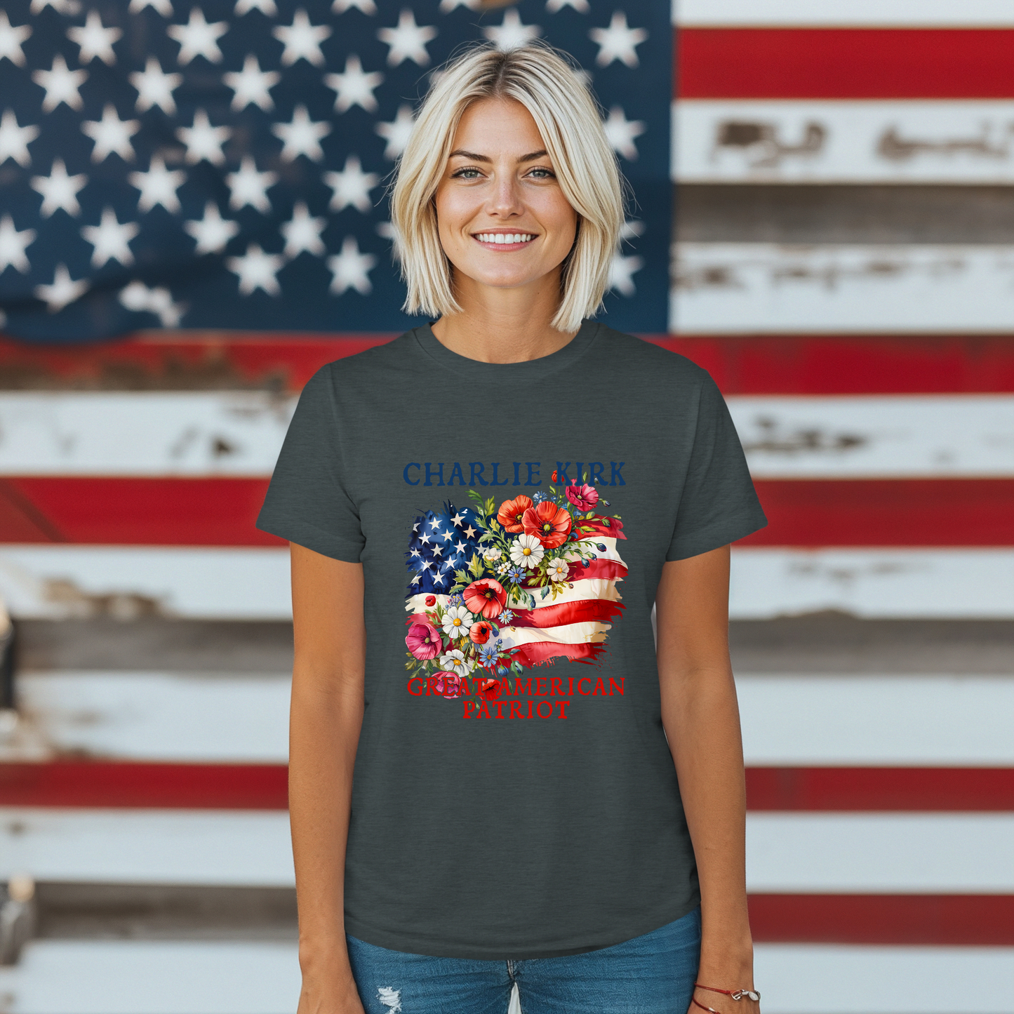 Patriotic Graphic T-Shirt, Charlie Kirk American Pride Unisex Tee