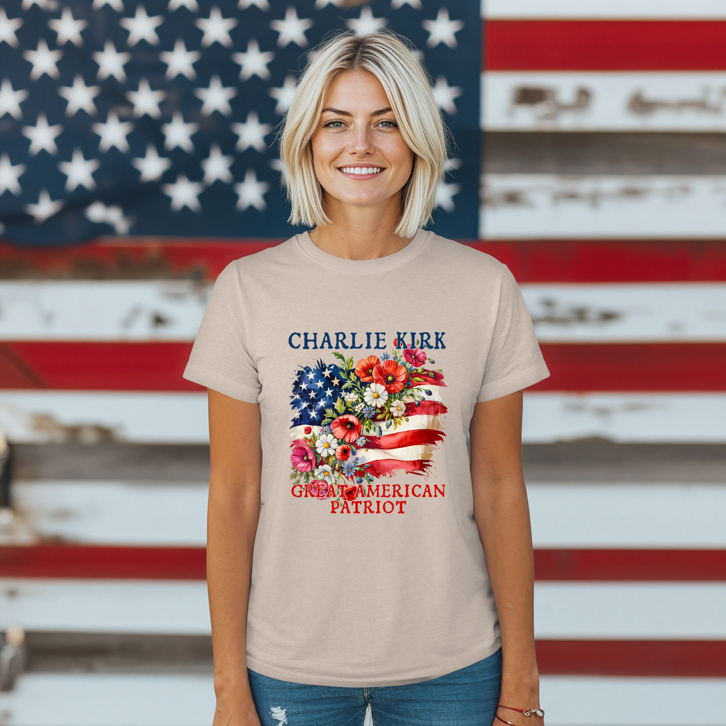 Patriotic Graphic T-Shirt, Charlie Kirk American Pride Unisex Tee