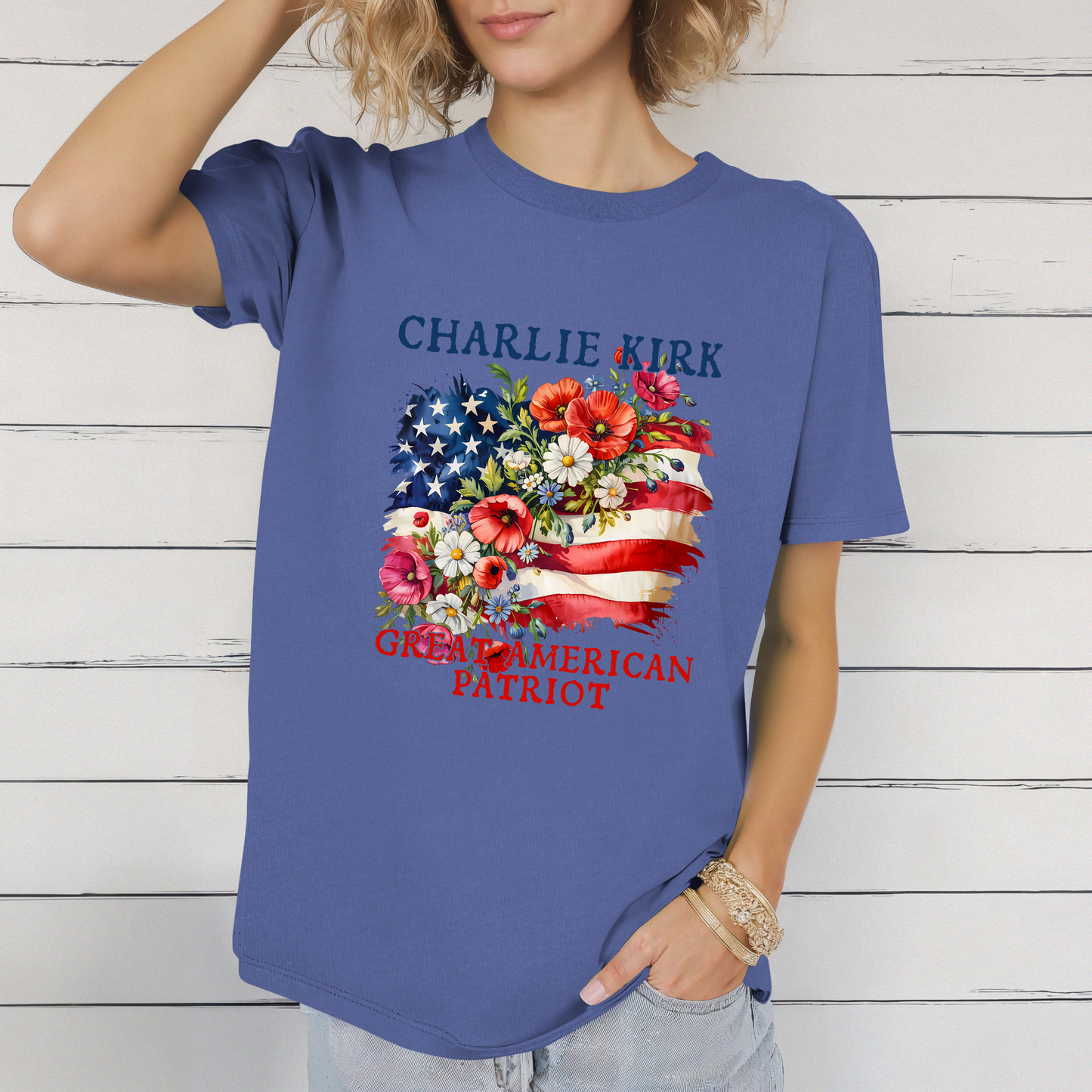 Patriotic Graphic T-Shirt, Charlie Kirk American Pride Unisex Tee