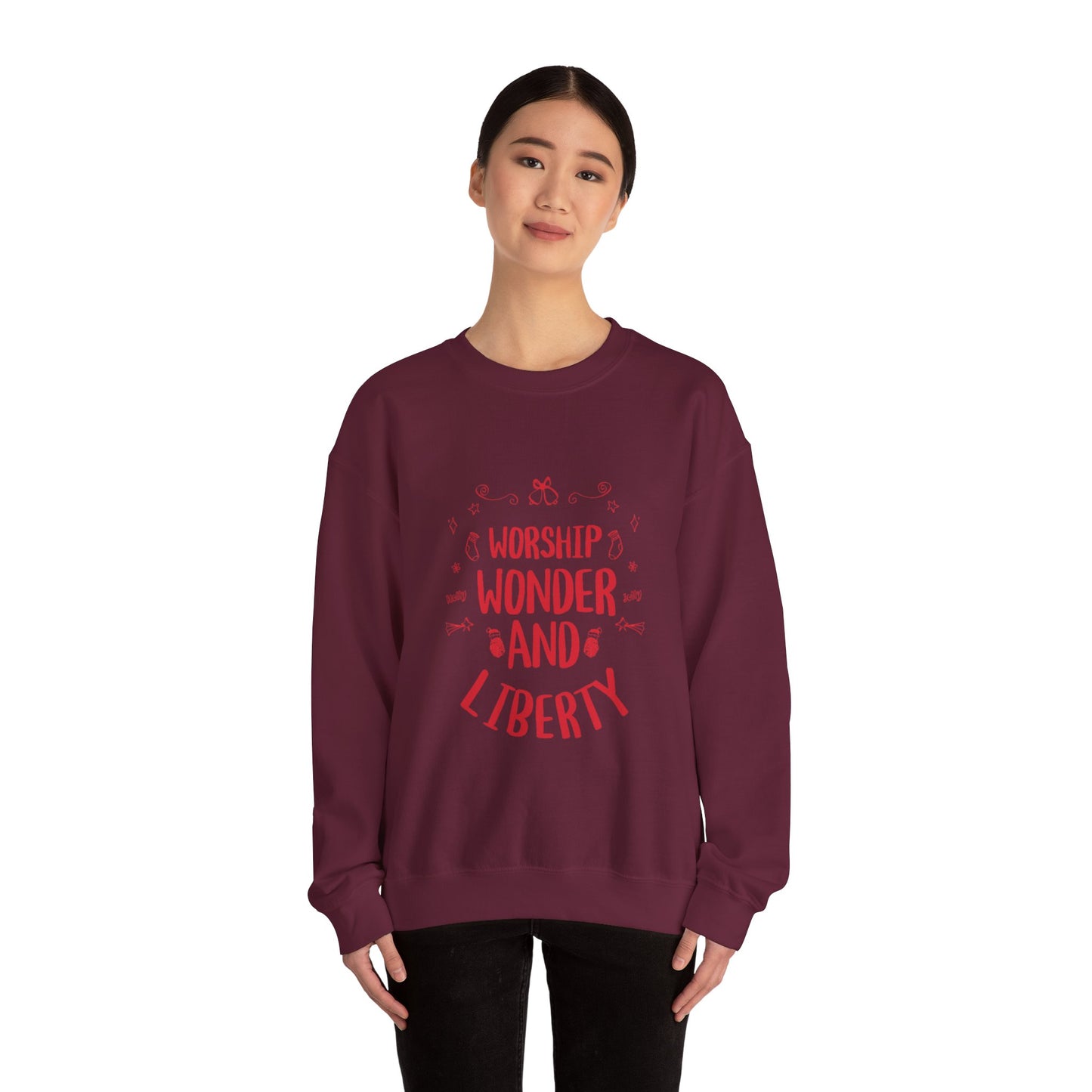 Worship Wonder Liberty Crewneck Unisex Sweatshirt