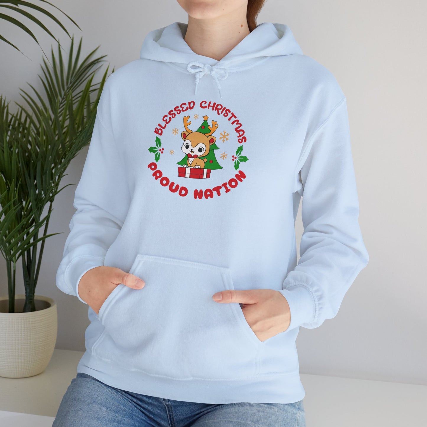 Blessed Christmas Proud Nation Design Unisex Hoodie