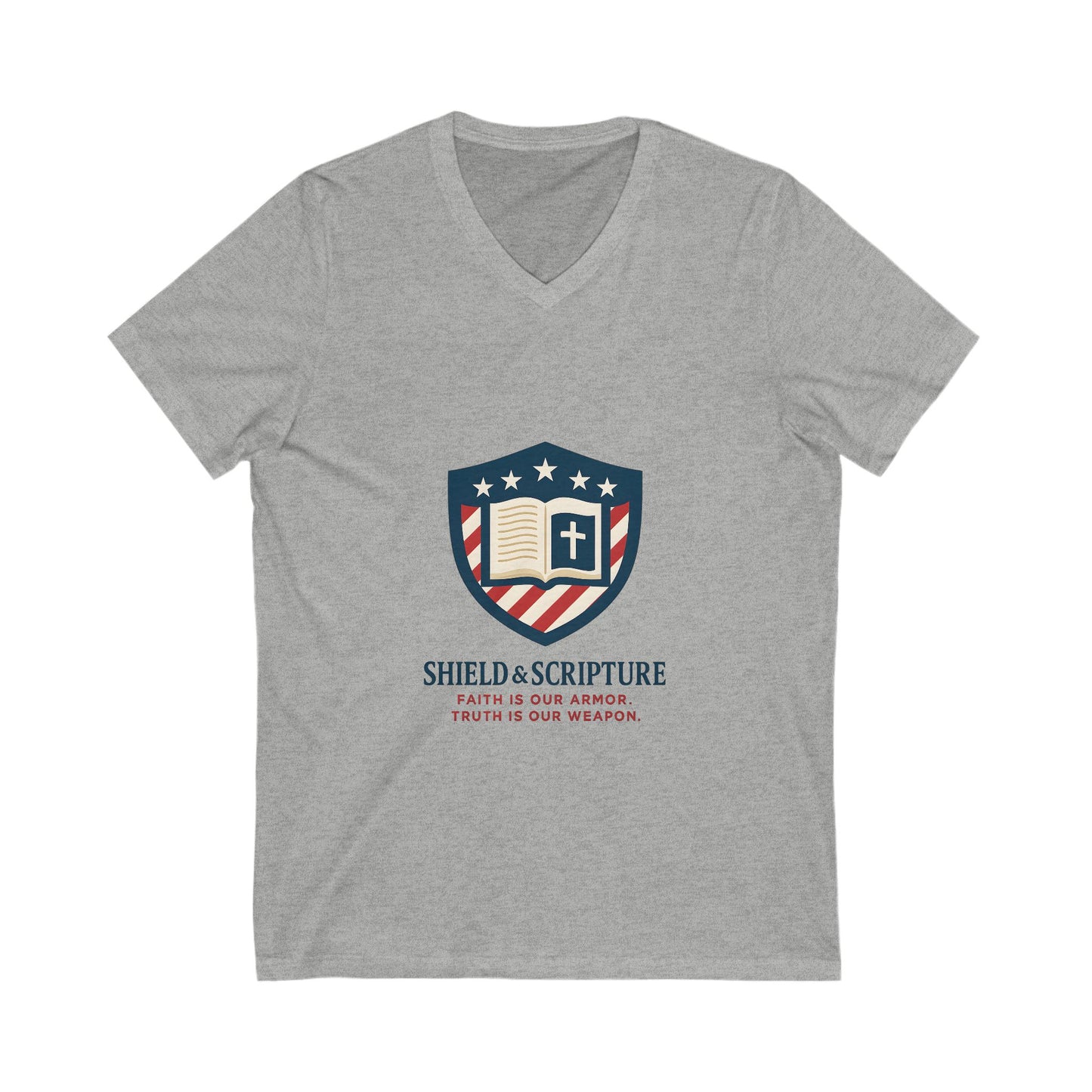 Shield and Scripture Unisex V-Neck Tee