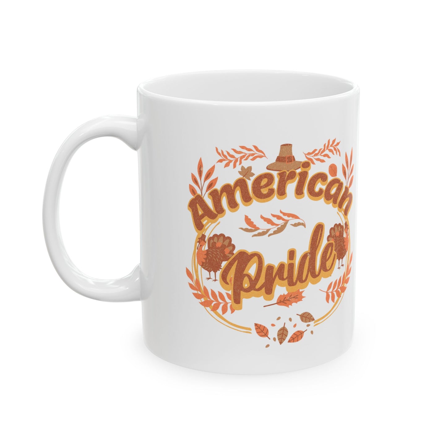 Thanksgiving Ceramic Mug, Holiday Coffee Cup, Autumn Themed