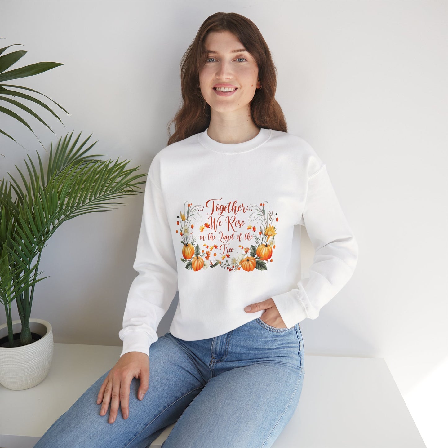 Fall Themed Unisex Sweatshirt - Together We Rise