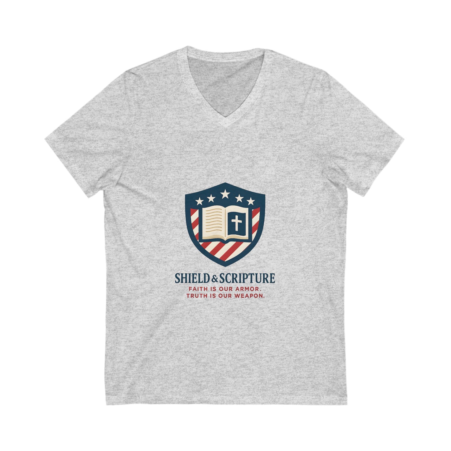 Shield and Scripture Unisex V-Neck Tee