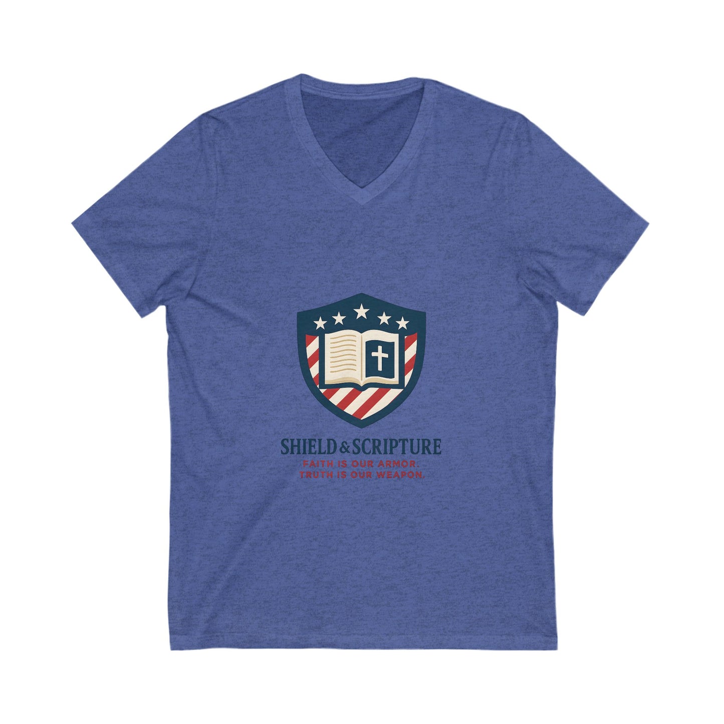 Shield and Scripture Unisex V-Neck Tee