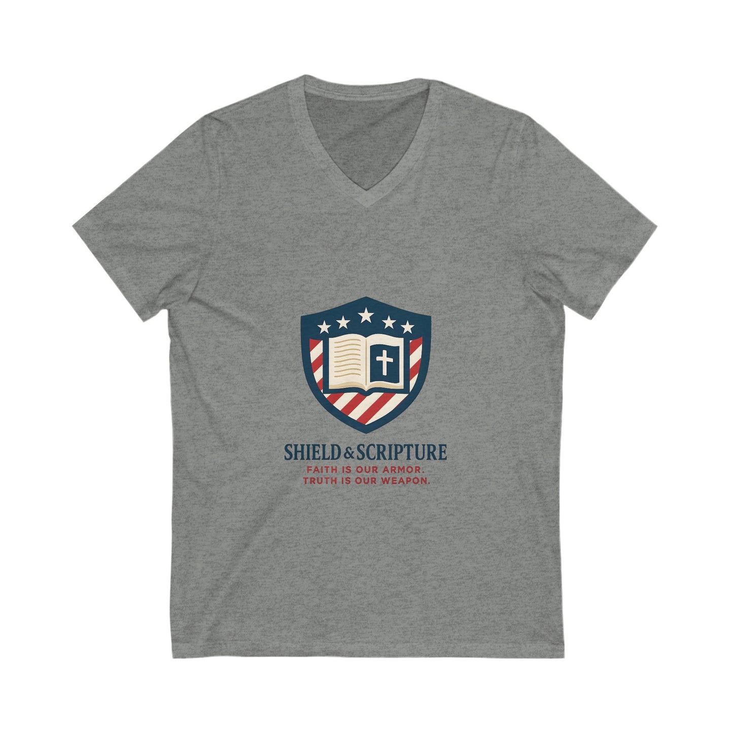 Shield and Scripture Unisex V-Neck Tee