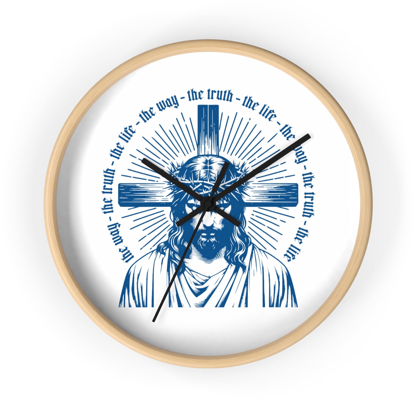 Christian Wall Clock – Jesus Christ with Cross & Scripture Design
