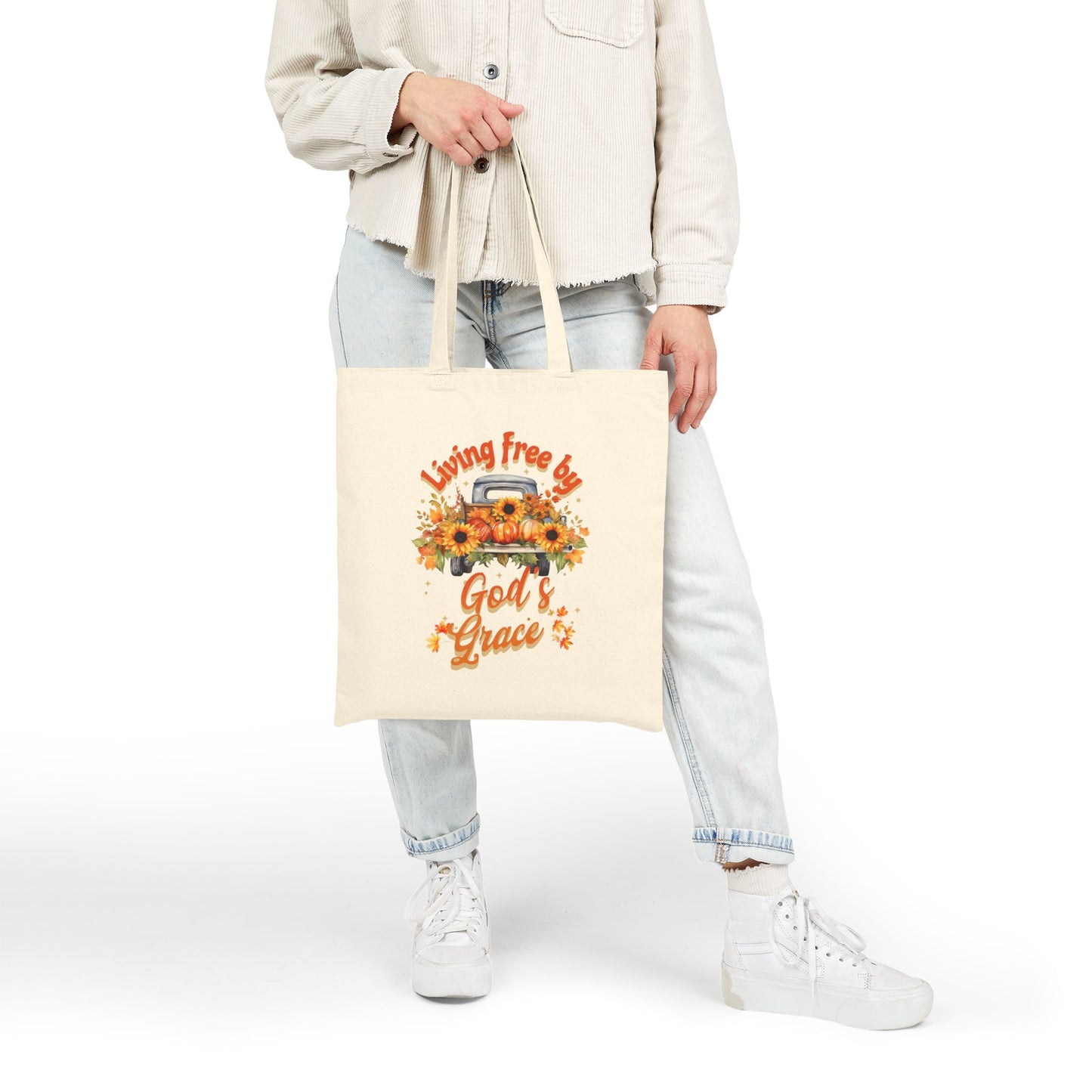 Autumn Themed God's Grace Floral Tote Bag